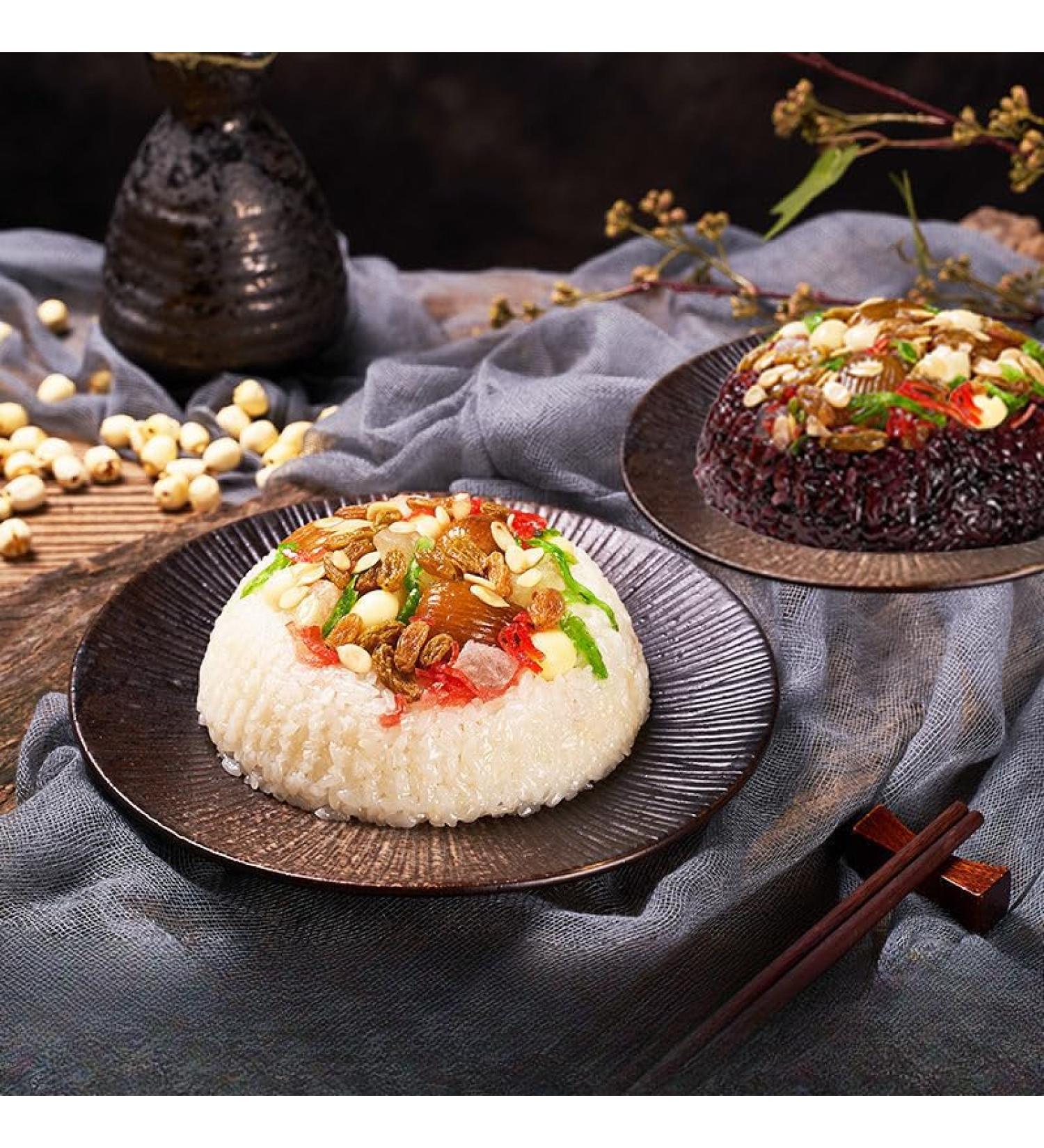 Babao glutinous rice Babaofan eight-treasure rice cake 350g/pc instant breakfast Chinese Zongzi bean paste cake prepared dishes side dishes delicious Dim sum Chinese food (2 flavors 4 bowls) 2 flavors 4 bowls - Buy Online on GoSupps.com