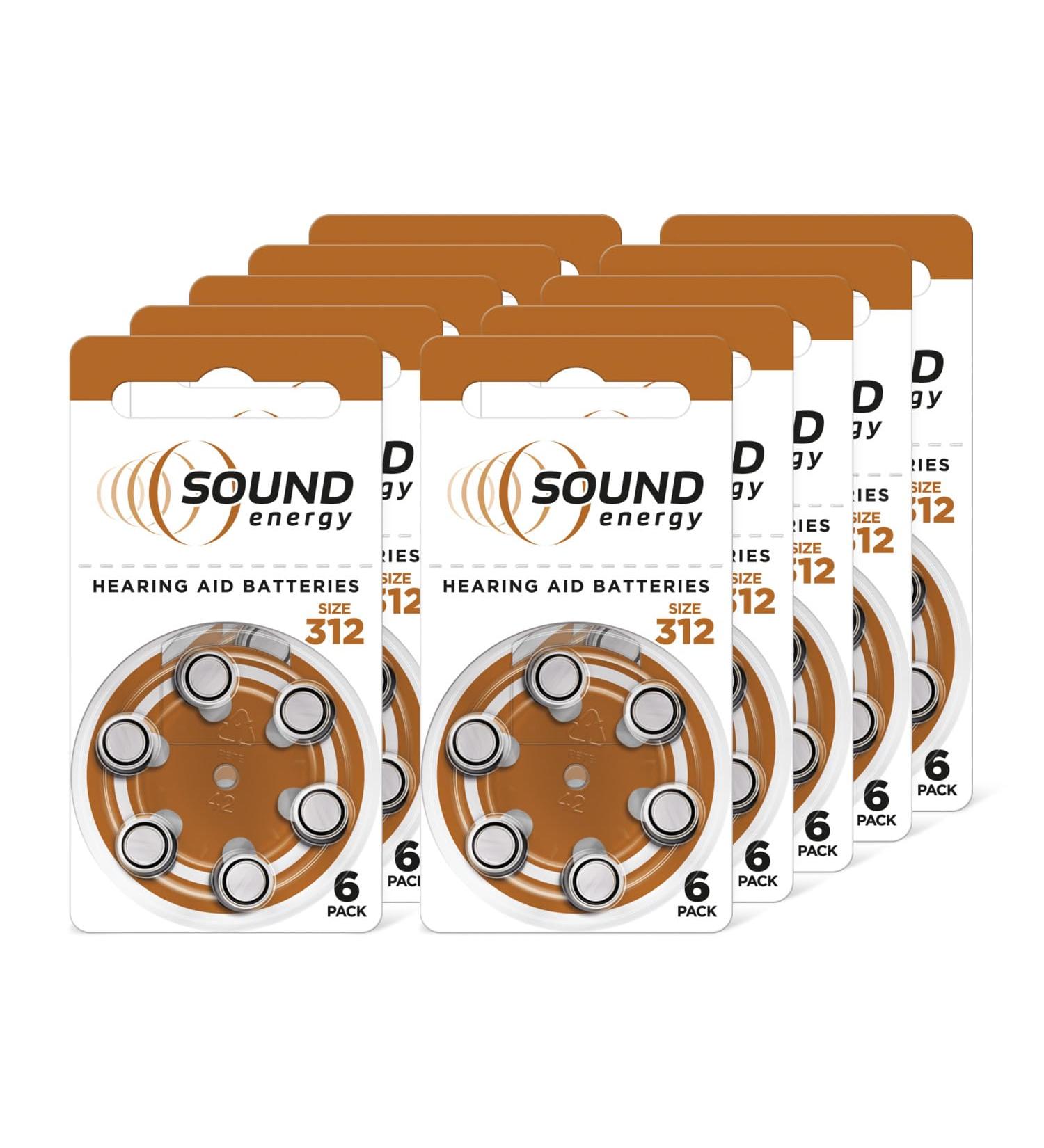 Energizer Sound Energy Hearing Aid Batteries Size 312 Pack of 60 - Amazon Exclusive 312 Hearing Aid 60 count Single - Buy Online on GoSupps.com
