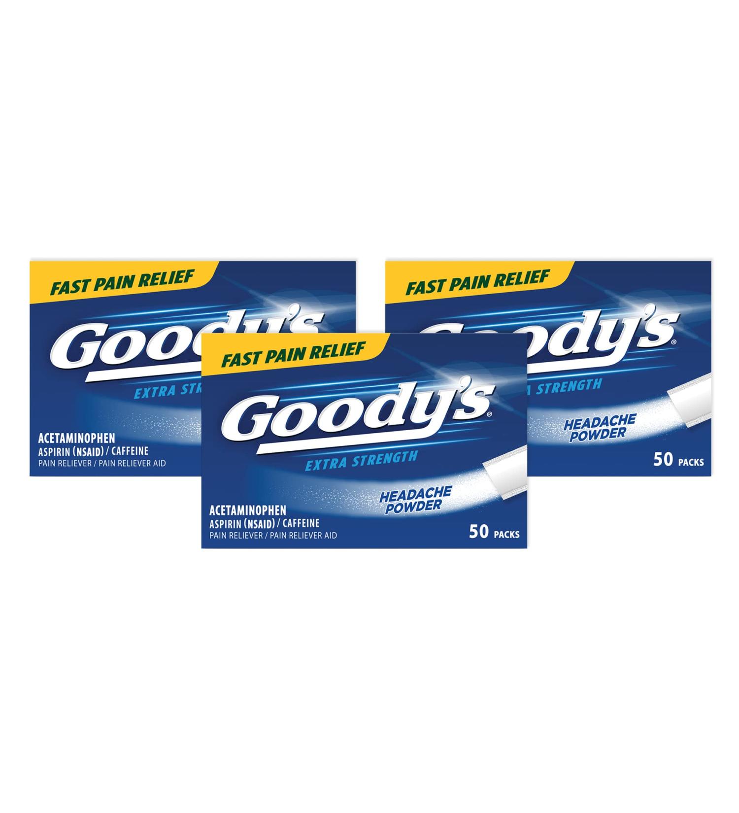 Goody's Extra Strength Headache Powders - 50 Powders (Pack of 3) - Buy Online on GoSupps.com