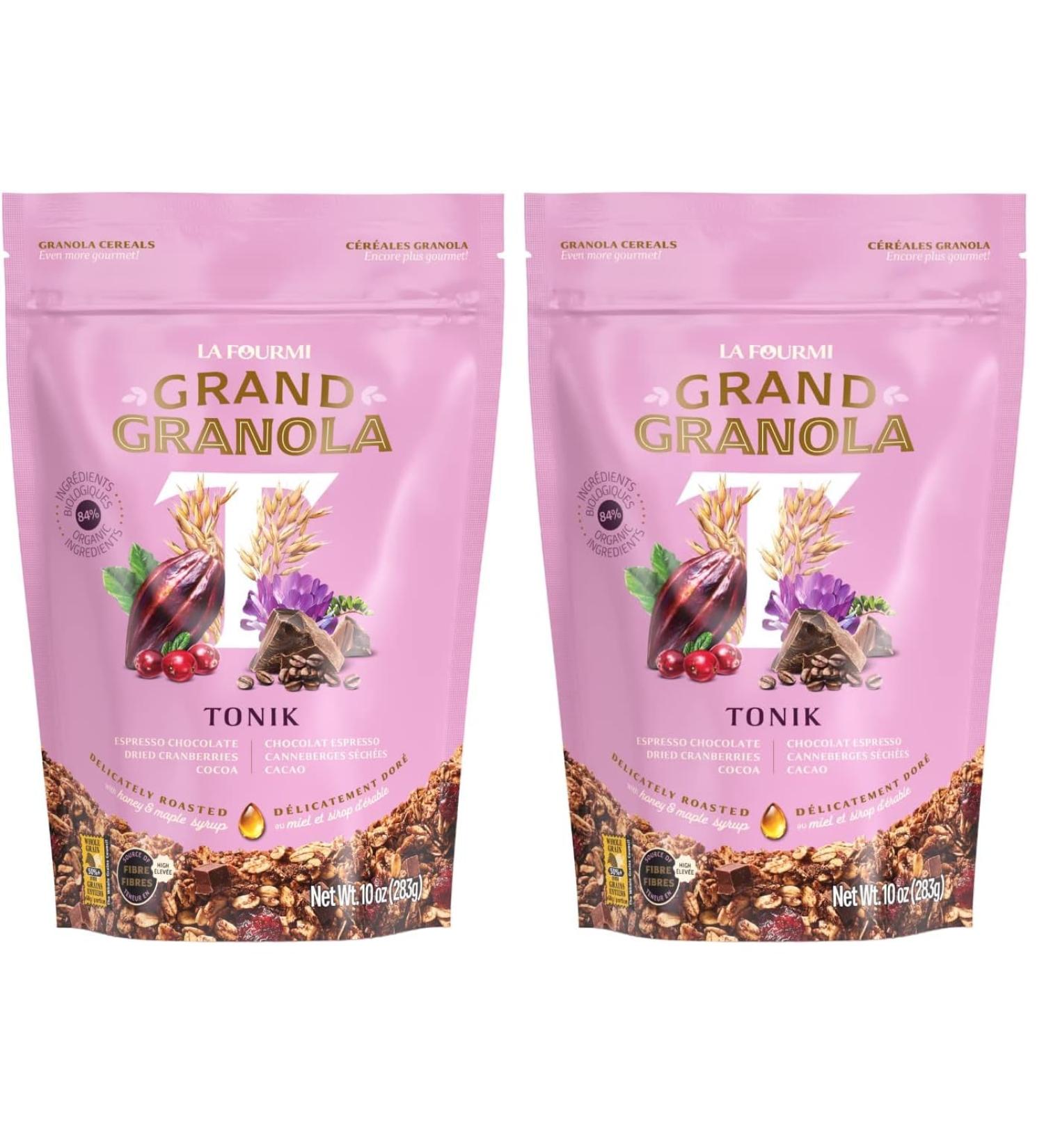 La Fourmi - Grand Granola Tonik - Granola chocolat espresso canneberges s ch es cacao flocons d avoine - 84% d ingr dients bio - naturel - granola bio (Lot de 2) Chocolat 283 grammes (Lot de 2) - Buy Online on GoSupps.com