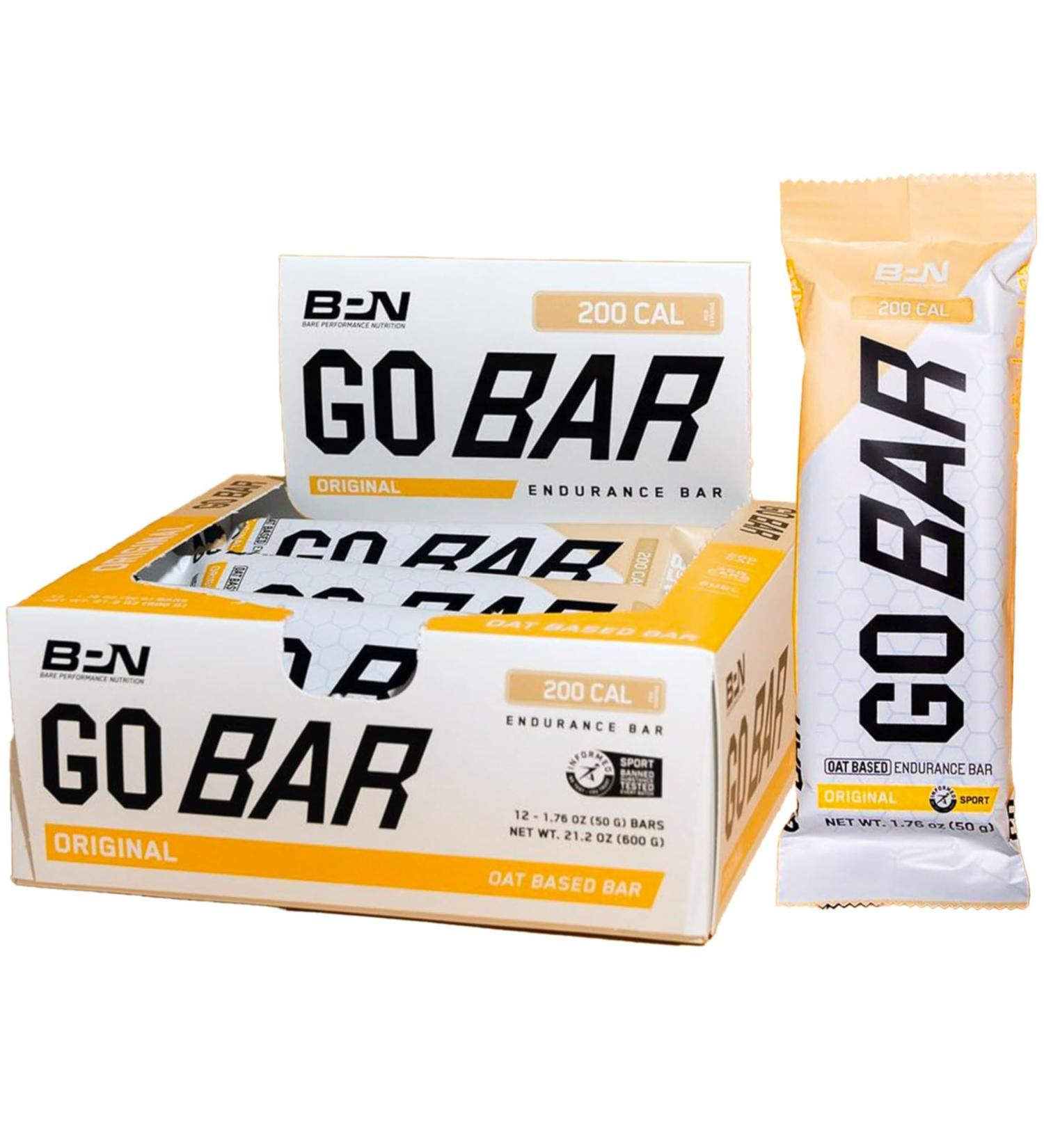 Buy Bare Performance Nutrition Go Bar | Oat-Based Endurance Bar | 200 Calories 36g Carbs | 12 Bars Box - Buy Online on GoSupps.com