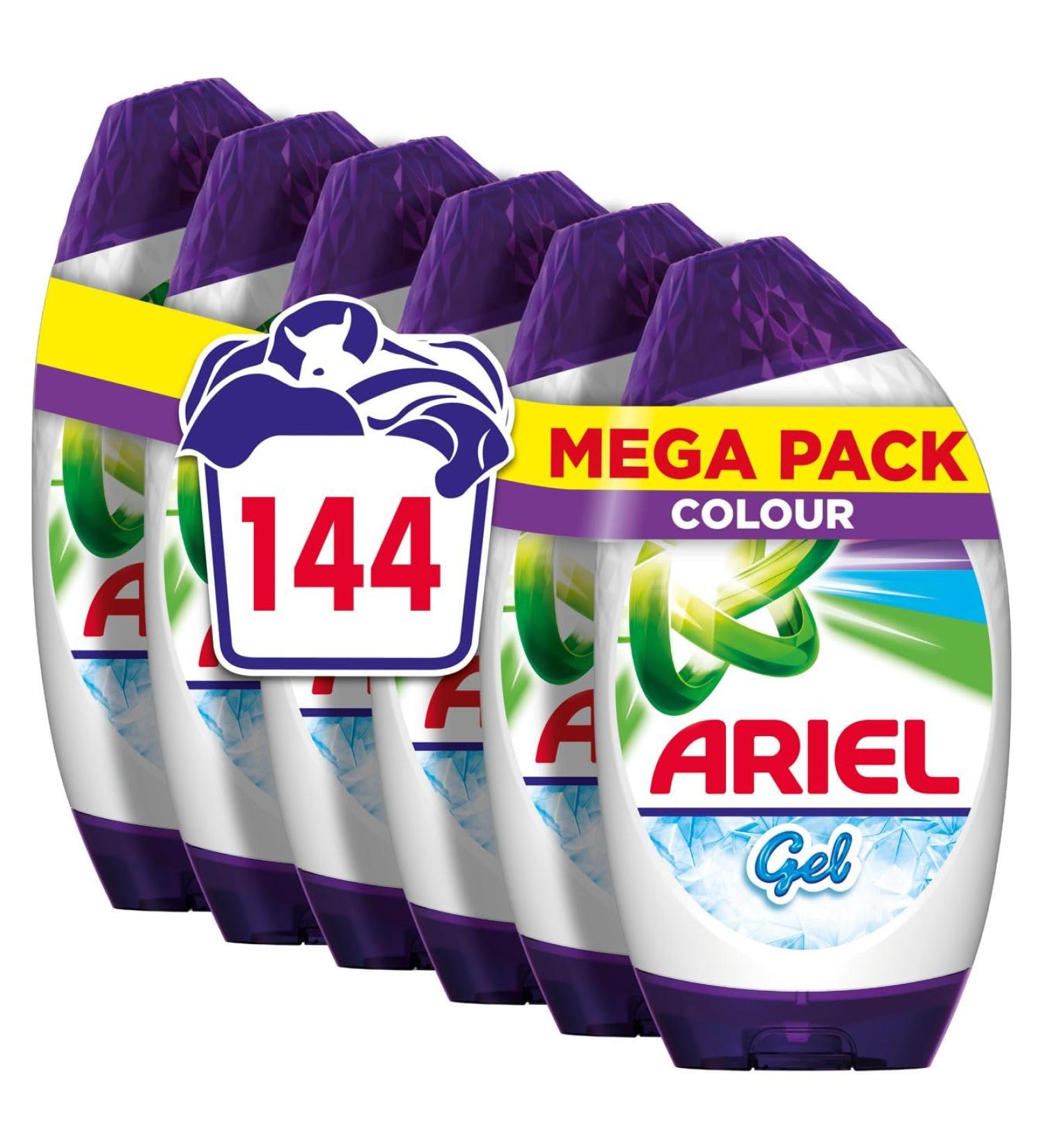 Ariel Washing Liquid Laundry Detergent Gel 144 Washes (888 ml x 6) Colour & Style Brilliant Colours And Cleaning Even In A Cold Wash - Buy Online on GoSupps.com