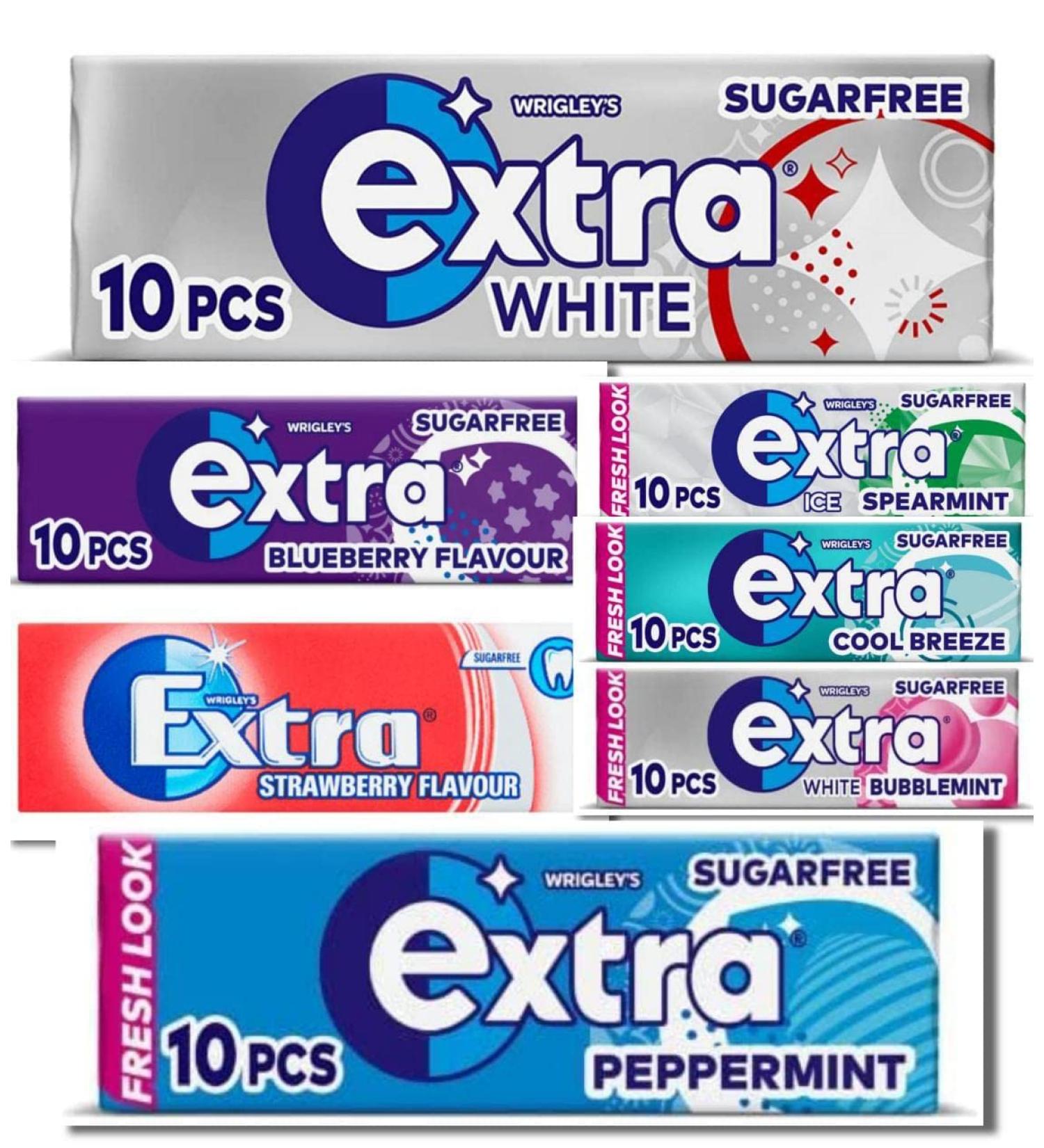 Wrigley's Extra Chewing Gum Mix Flavour Sugar Free Helps keep Teeth Clean And Mouth Fresh(10) - Buy Online on GoSupps.com