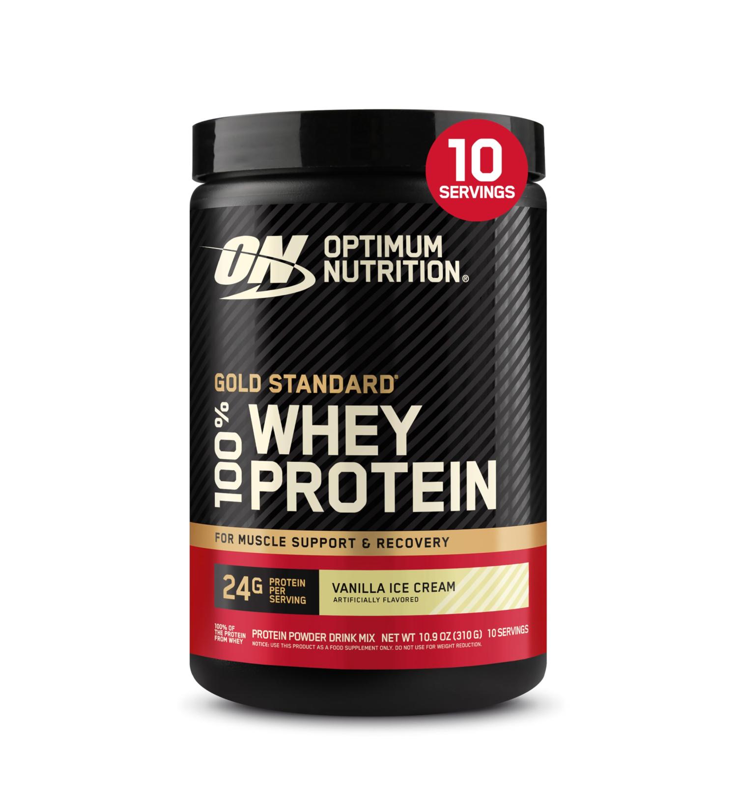 Optimum Nutrition Gold Standard 100% Whey Protein Powder Vanilla Ice Cream 0.68 Pound (Pack of 1) Vanilla Ice Cream 10.9 Ounce (Pack of 1) - Buy Online on GoSupps.com
