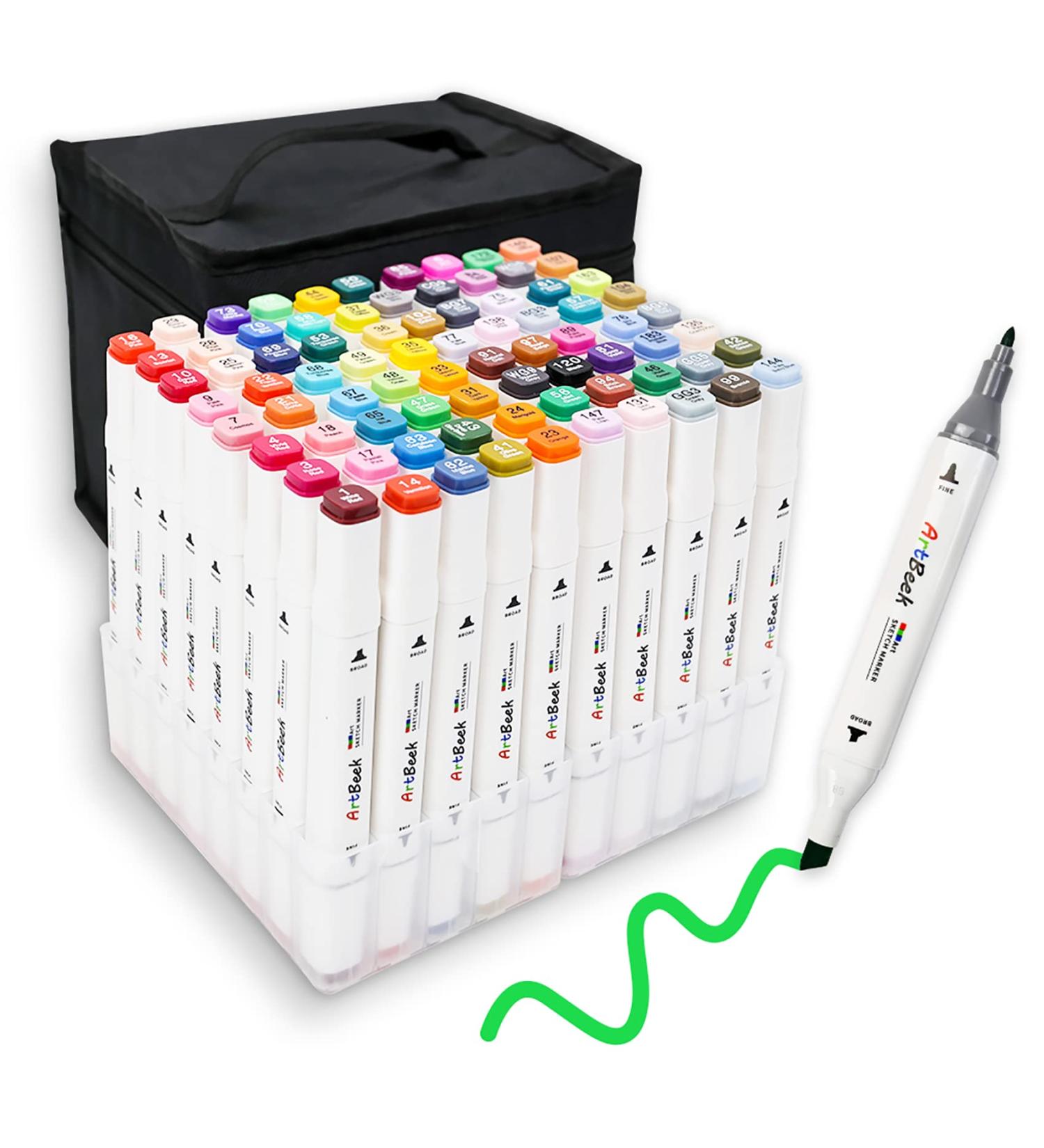 ArtBeek 80 Colors Alcohol Markers Set - Dual Tip Illustration & Sketch Markers for Kids and Professionals - Buy Online on GoSupps.com