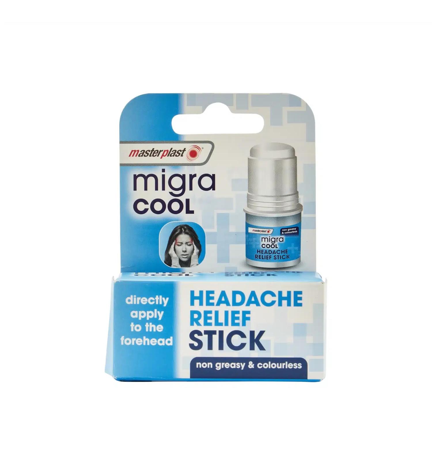 Masterplast Migra Cool Headache Relief Non-Greasy & Colourless Apply Directly onto Forehead Stick 3.6g