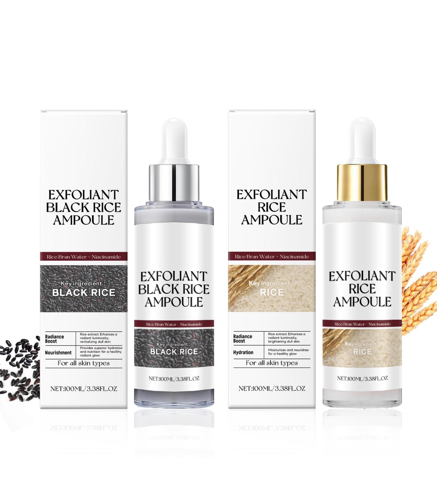 Peel Shot Glow Rice Ampoule Duo Exfoliant Au Riz Noir Et Blanc Ampoule White Rice Nettoie en Profondeur les Pores Am liore la Peau Rugueuse Hydrate en Profondeur Exfoliant Visage - Buy Online on GoSupps.com