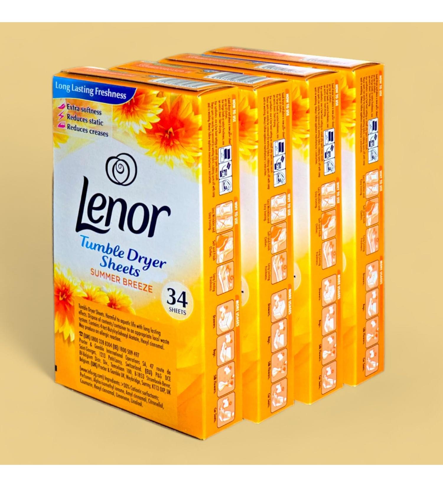4 x 34 pack Tumbler dryer sheets (Summer Breeze)