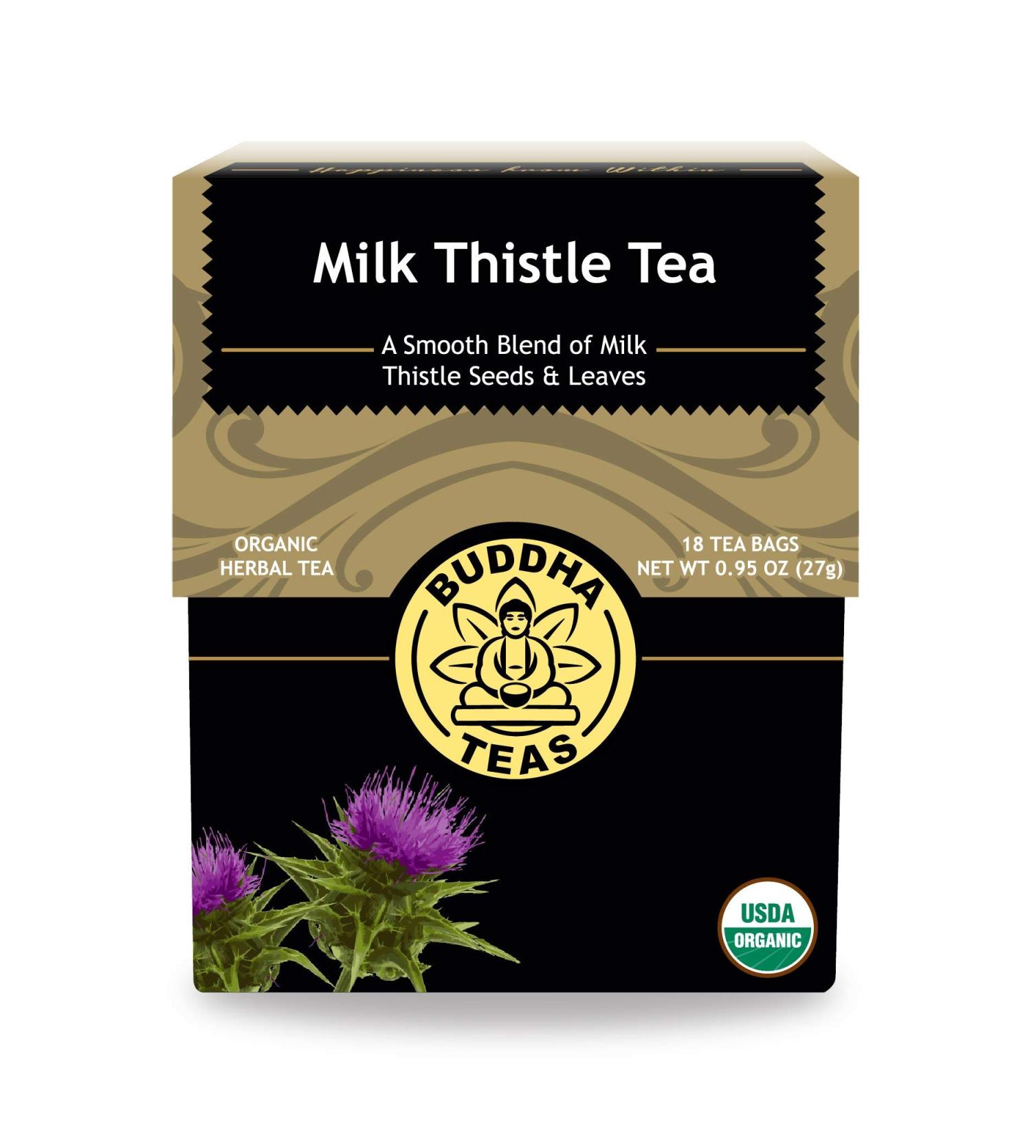 Buddha Teas Organic Milk Thistle Tea - USDA Organic & OU Kosher, 18 Bleach-Free Bags - Buy Online on GoSupps.com