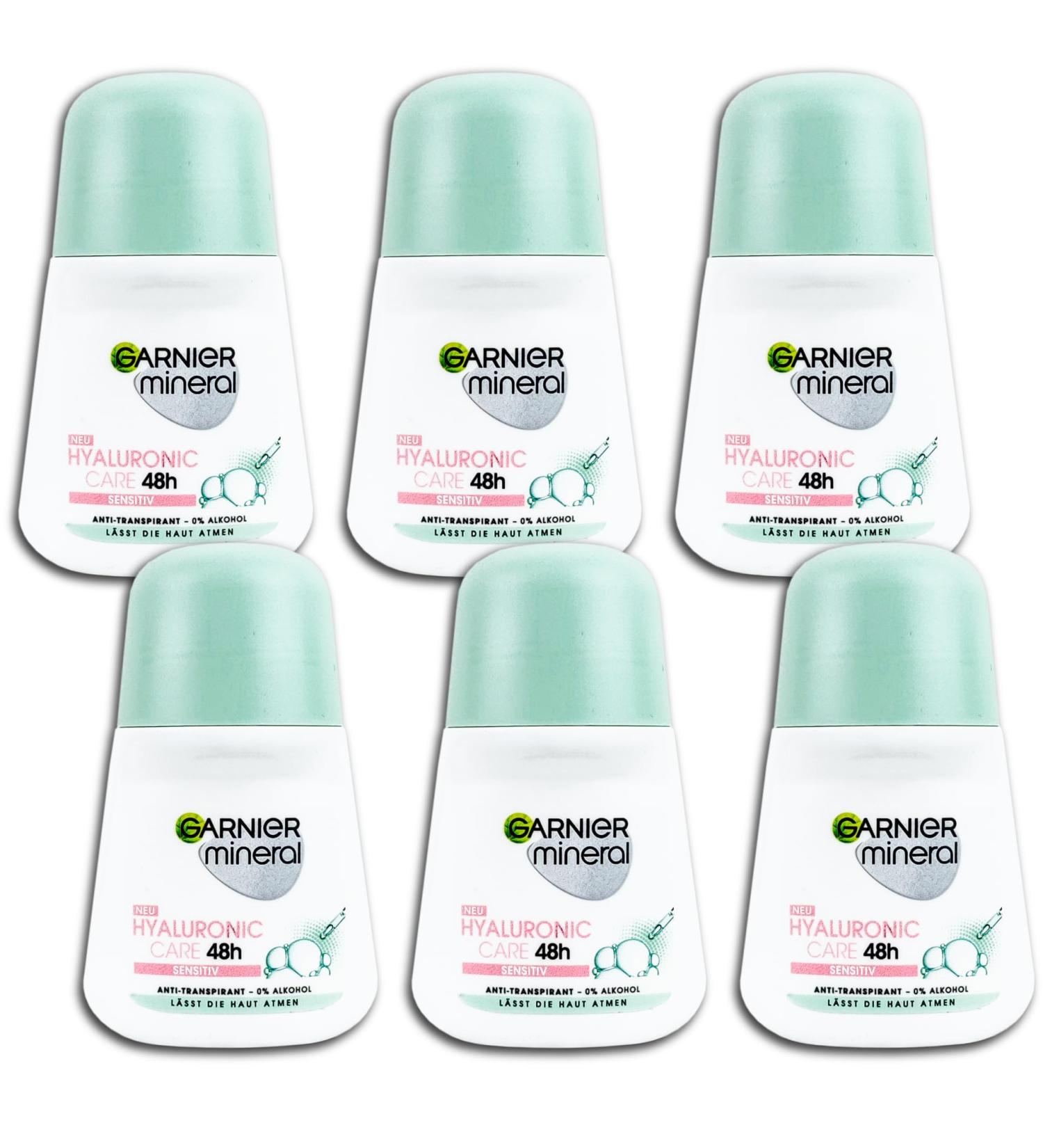 Garnier Garnier Mineral Set of 6 roll-on deodorants Hyaluronic Care 48h Sensitiv 6 x 50 ml