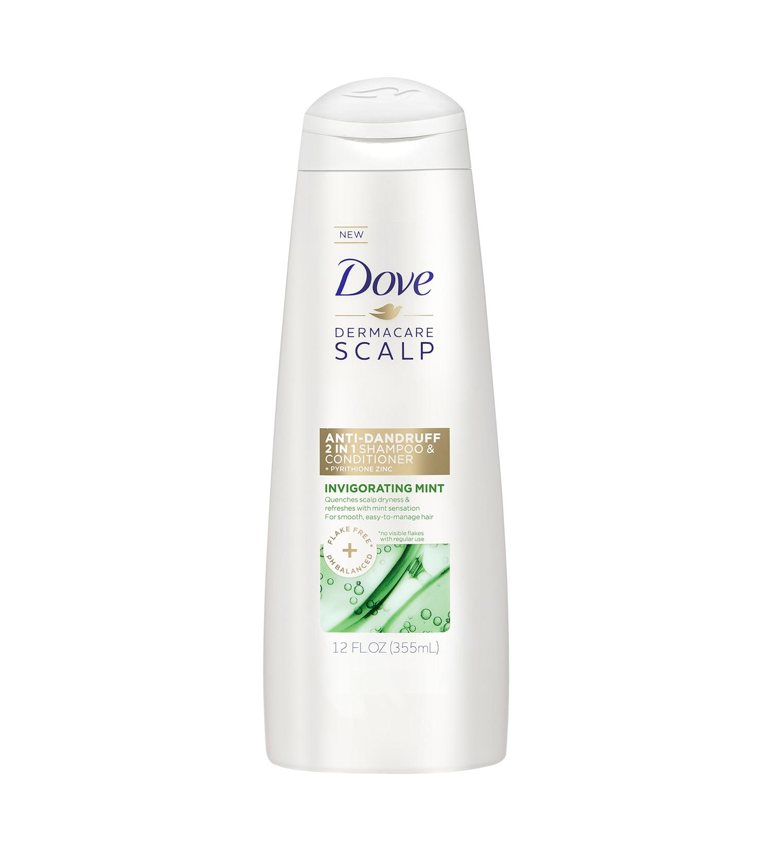Dove Dermacare Scalp Anti-Dandruff 2-in-1 Shampoo & Conditioner, Invigorating Mint 12 fl oz - Scalp Relief & Refreshment - Buy Online on GoSupps.com