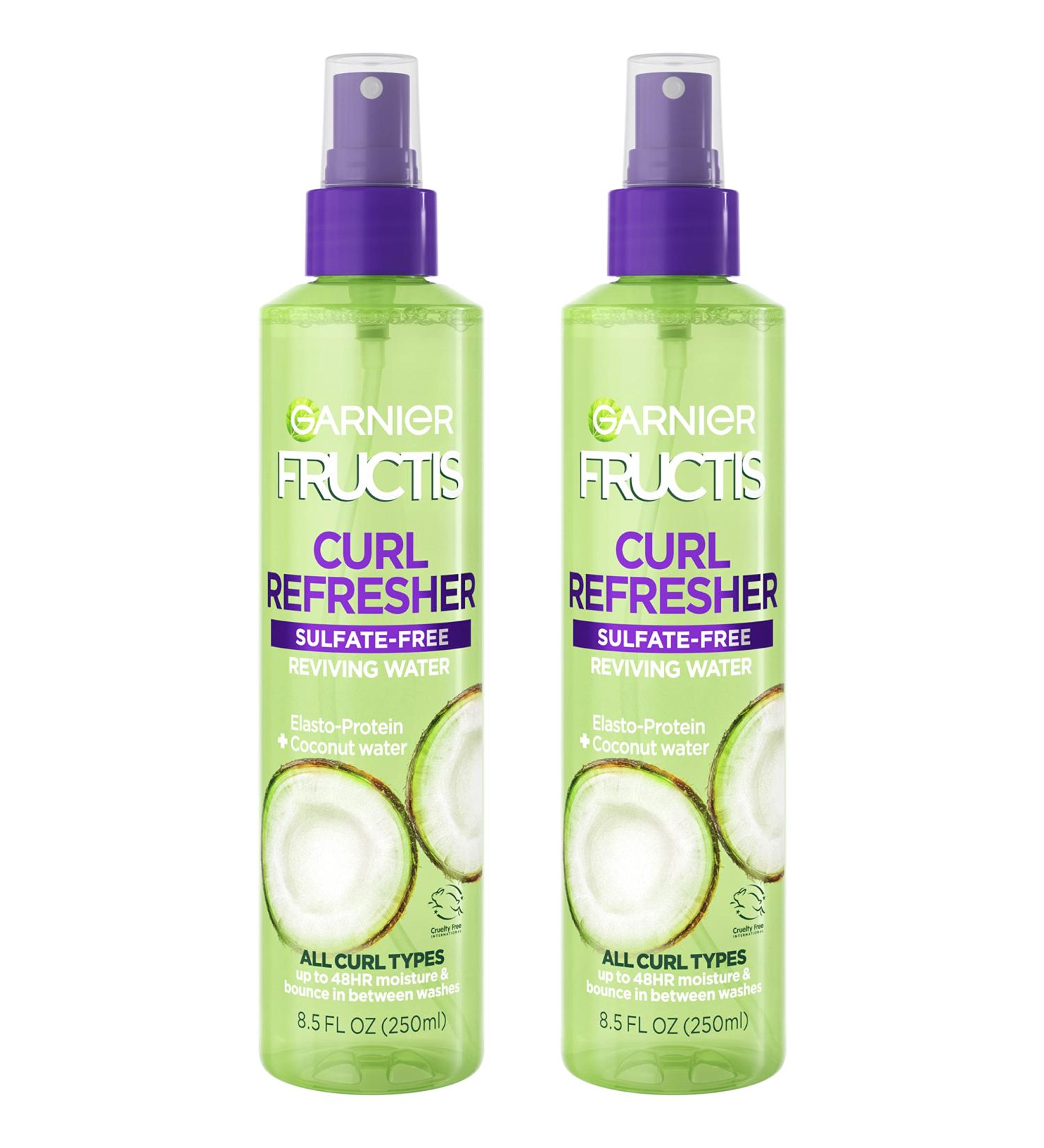 Garnier Fructis Curl Refreshing Water Spray 17 fl oz - Sulfate Free with Elasto-Protein and Coconut Water - For All Curl Types - Buy Online on GoSupps.com