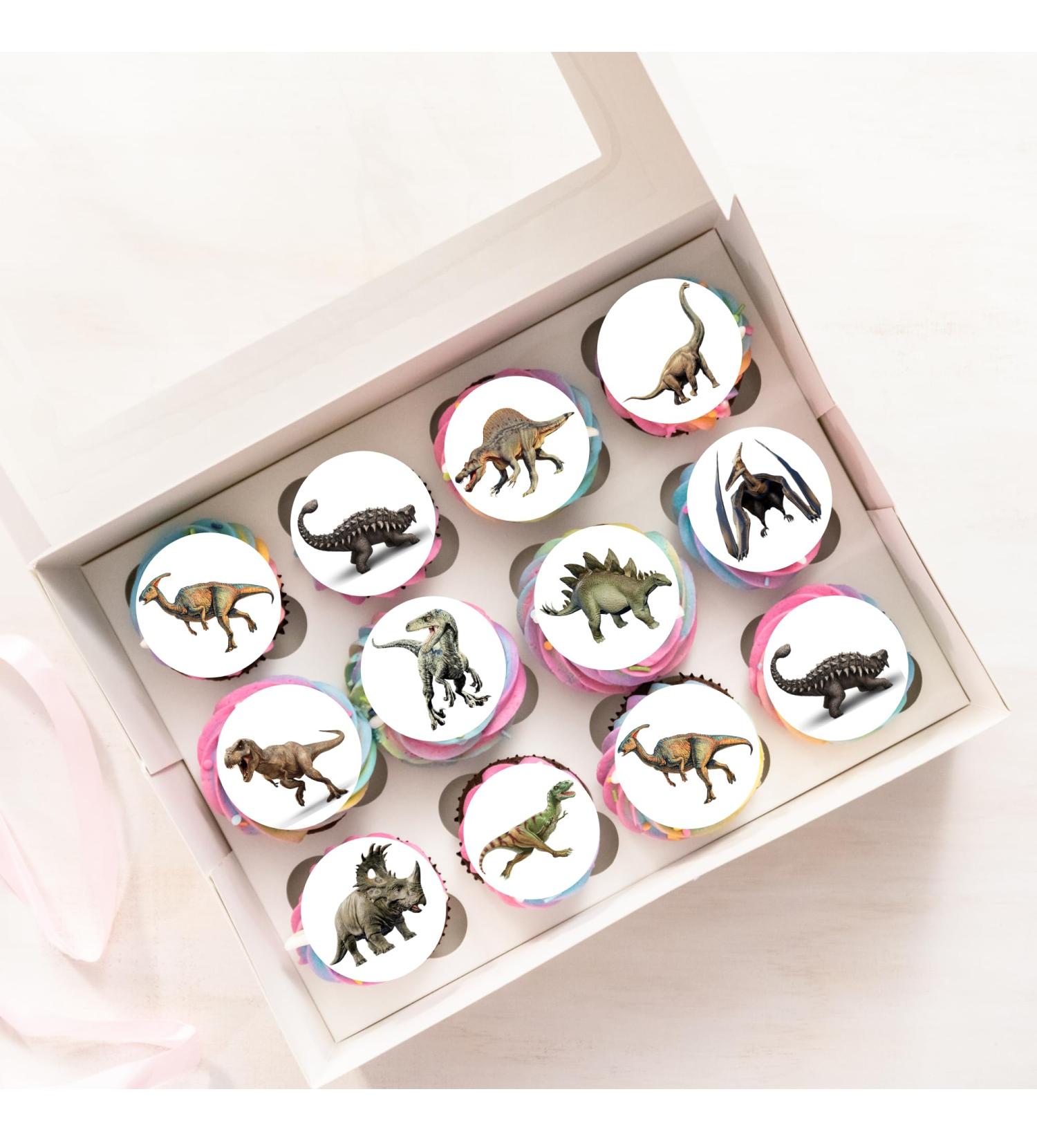 20 x Pre-Cut Dinosaur Jurassic Dino Edible Wafer Cupcake Toppers Cake Decoration Decor - Buy Online on GoSupps.com