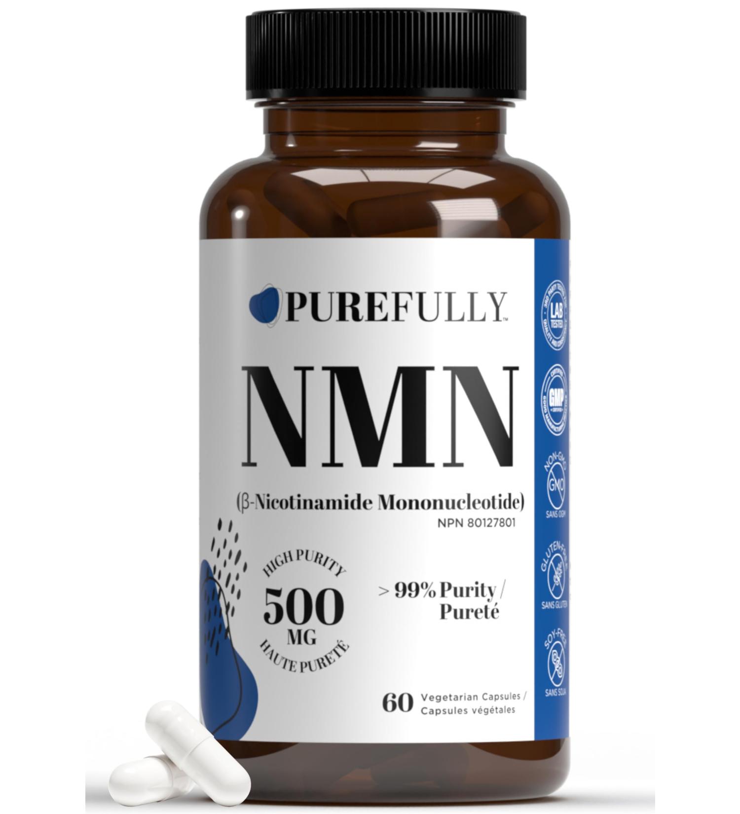 Highly Purified 500mg NMN Supplement - Superior Uthever Formula 99.7% Purity & Maximum Potency - 100% Traceable Nicotinamide Mononucleotide for Advanced NAD+ Boost - Made in Canada (60 Capsules) 60 count (Pack of 1) - Buy Online on GoSupps.com