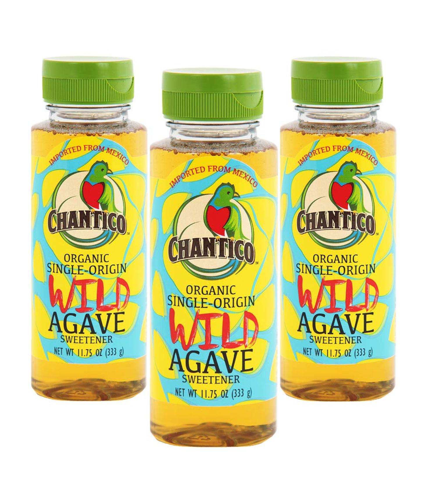Chantico Agave Sweetener 3-Pack - Organic Natural Sugar Substitute with Low Glycemic Index - Stevia Alternative - Premium Taste - 11.75oz Bottles - Buy Online on GoSupps.com