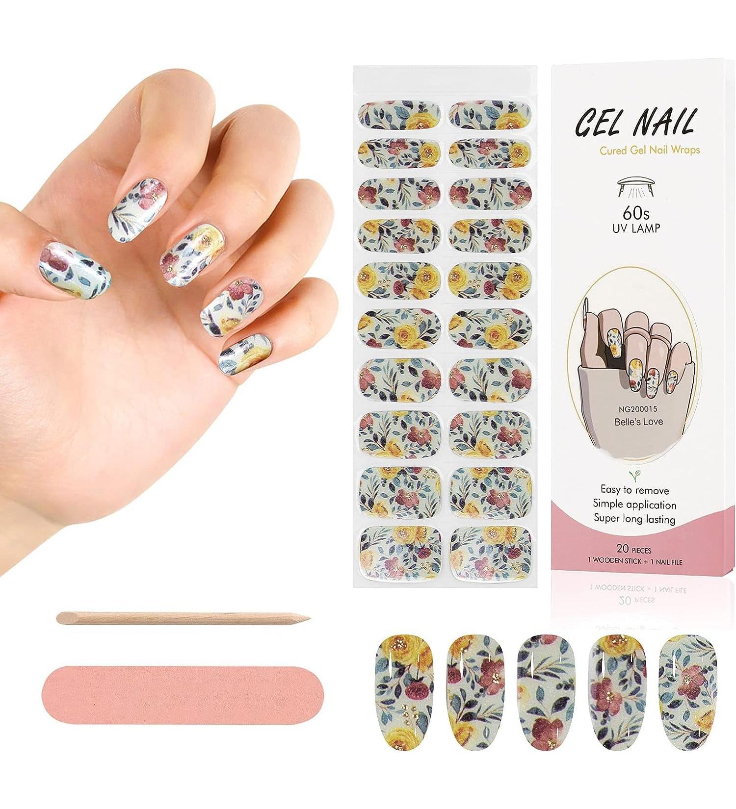 Kalolary 20PCS Gel Nail Polish Strips with File and Stick - Self-Adhesive Wraps for Cured Gel Nails (UV/LED Lamp Required) - Buy Online on GoSupps.com