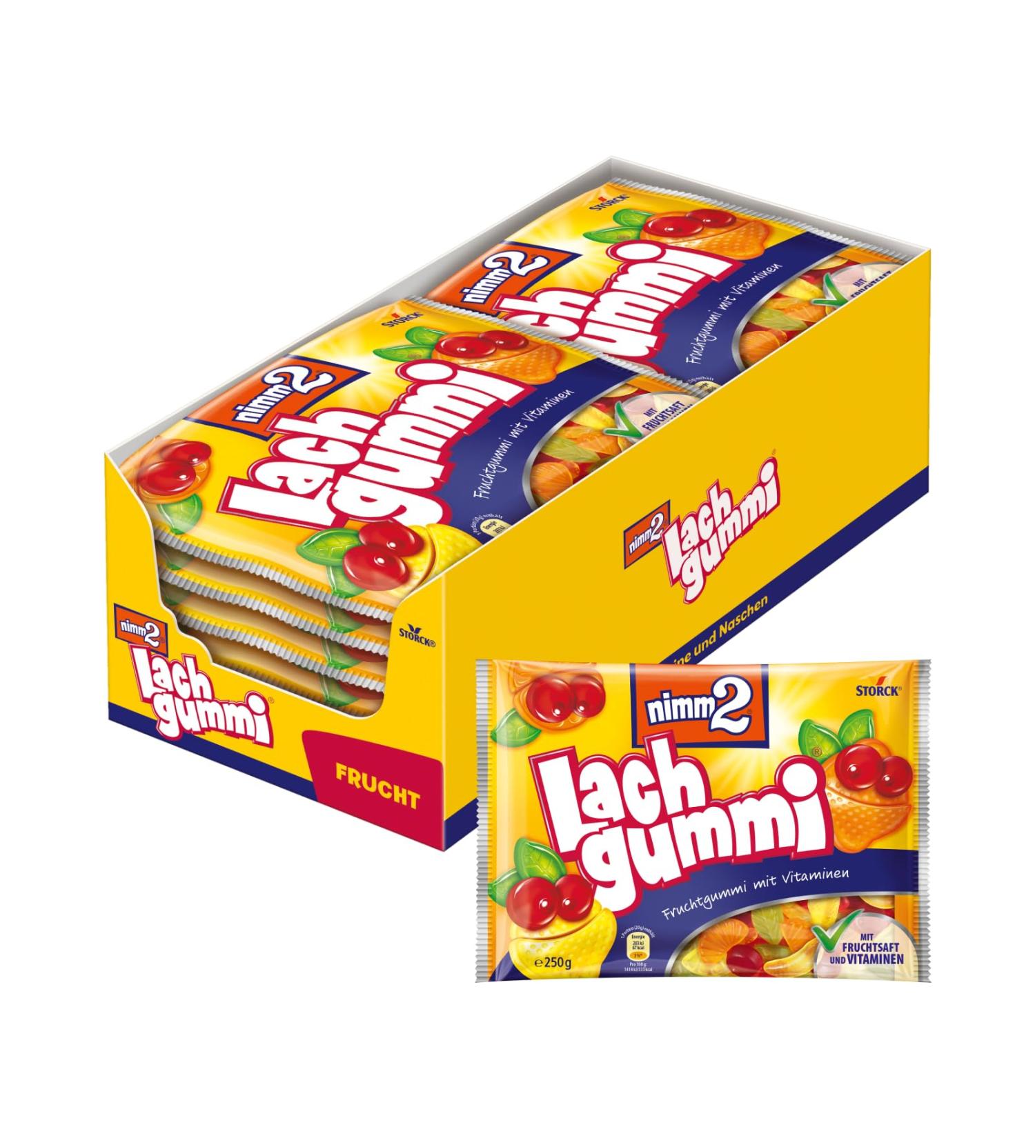 nimm2 Lachgummi - 15 x 250g | Fruit Gum with Juice & Vitamins | Buy Internationally - Buy Online on GoSupps.com