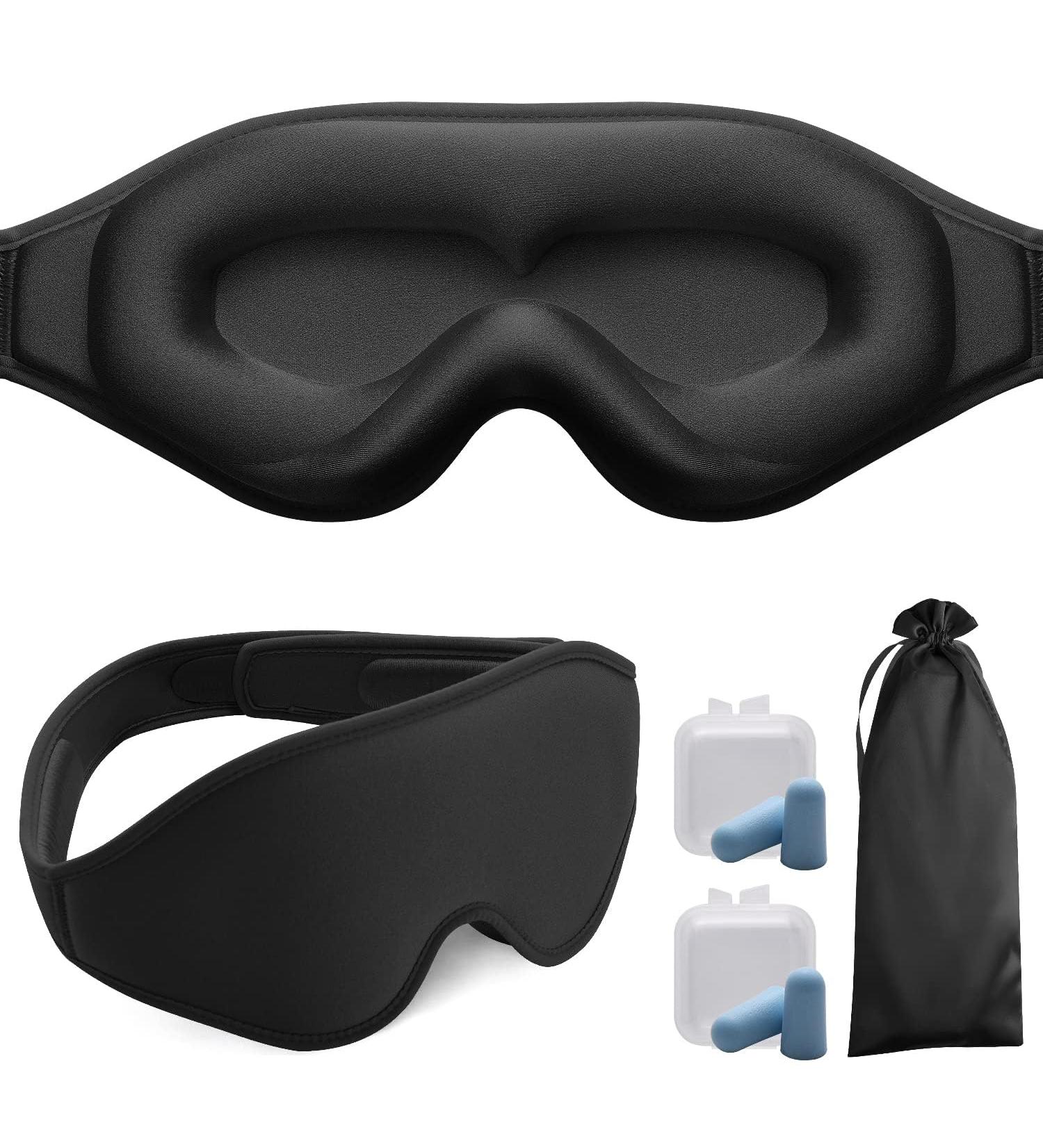Puikos Eye Mask - Comfortable Adjustable Sleeping Mask for Men & Women | Blackout & Weighted Protection for Side Sleepers | Ideal for Travel Yoga & Naps - Buy Online on GoSupps.com