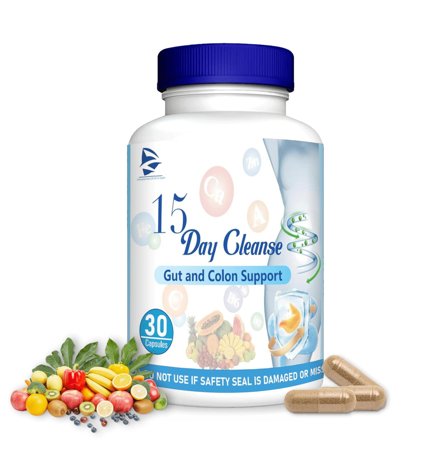 15 Day Gut Cleanse - Natural Colon Support & Bowel Detox Capsules for Effective Slimming - Buy Online on GoSupps.com