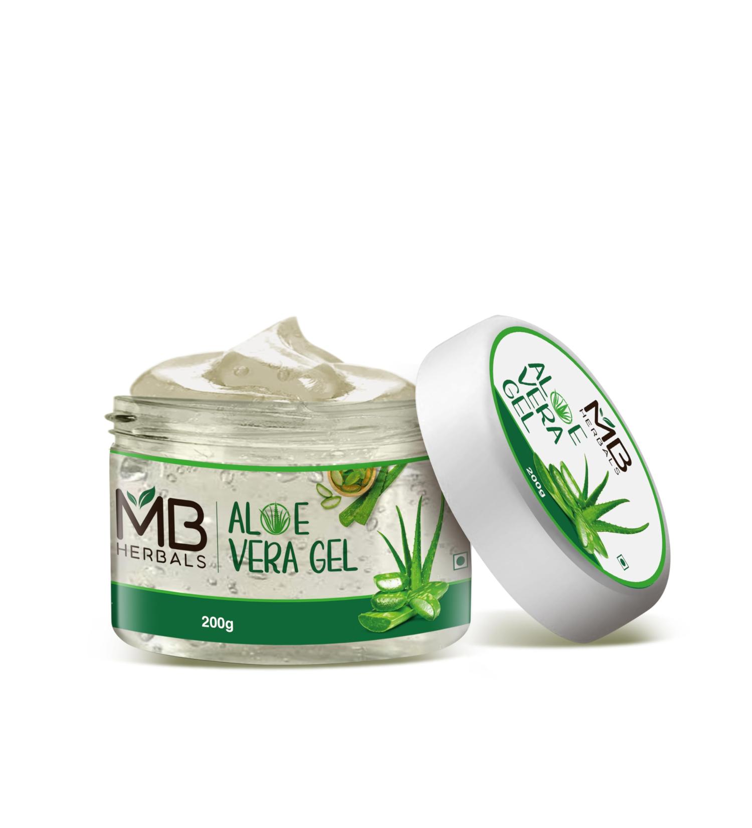 MB Herbals Aloe Vera Gel 7 oz - Pure Moisturizing Gel for Skin & Hair Care | No Added Fragrance - Buy Online on GoSupps.com