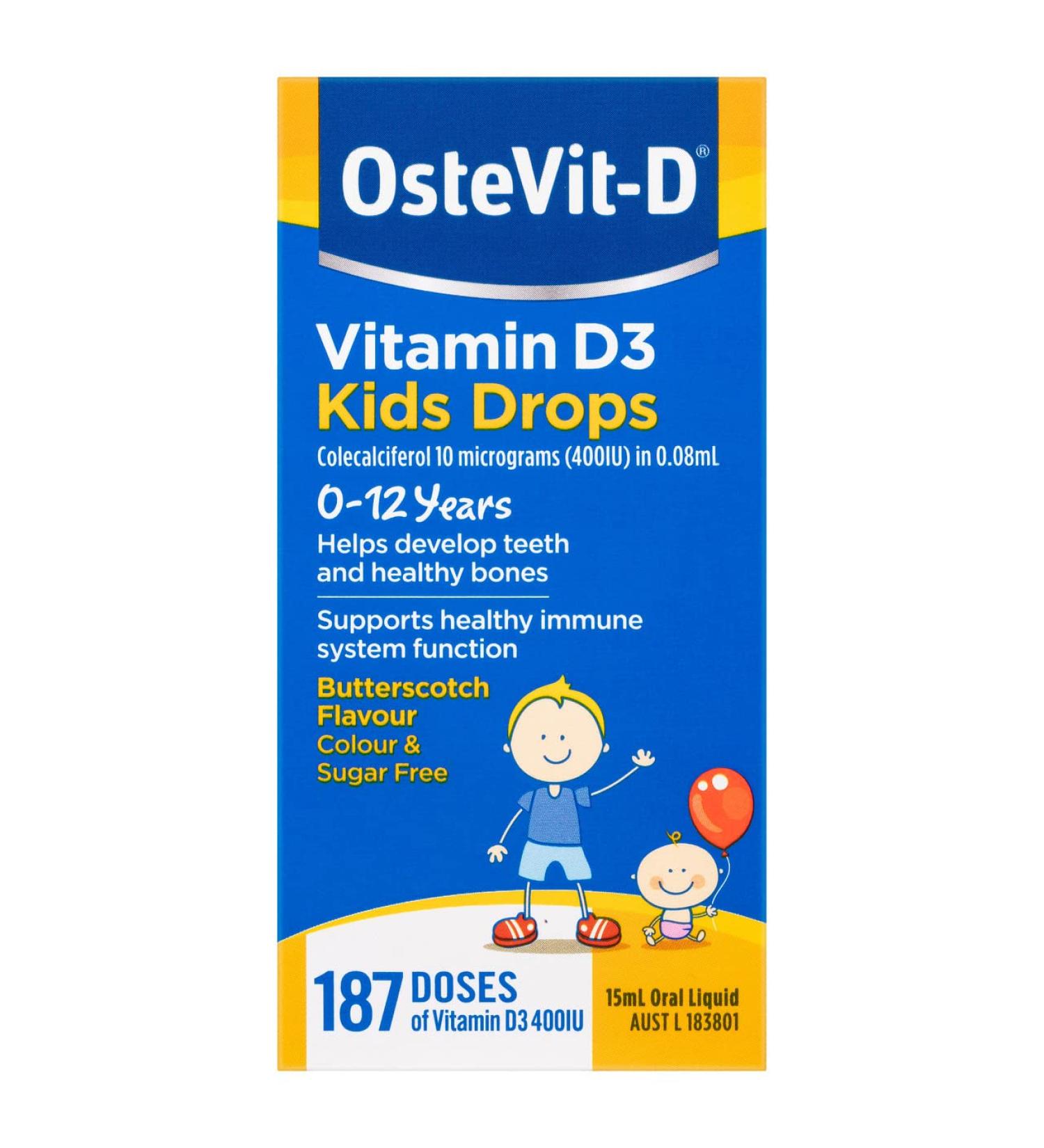 Ostevit-D Children's Oral Drops 15ml | Premium Vitamin D Supplement for Kids - Boost Immunity & Bone Health - Buy Online on GoSupps.com