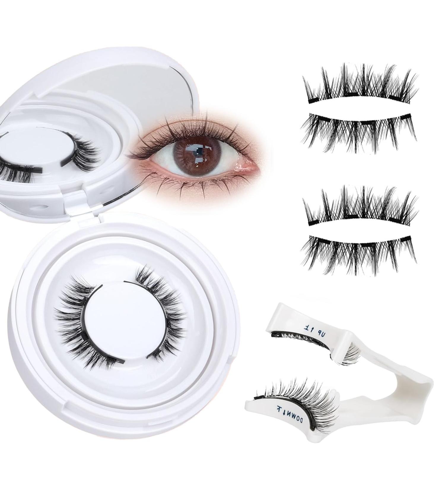 LFCFBH 2Pairs Magnetic Lashes with Applicator Reusable Magnetic Eyelashes Natural Look Easy to Wear No Glue & No Makeup Remover - Buy Online on GoSupps.com