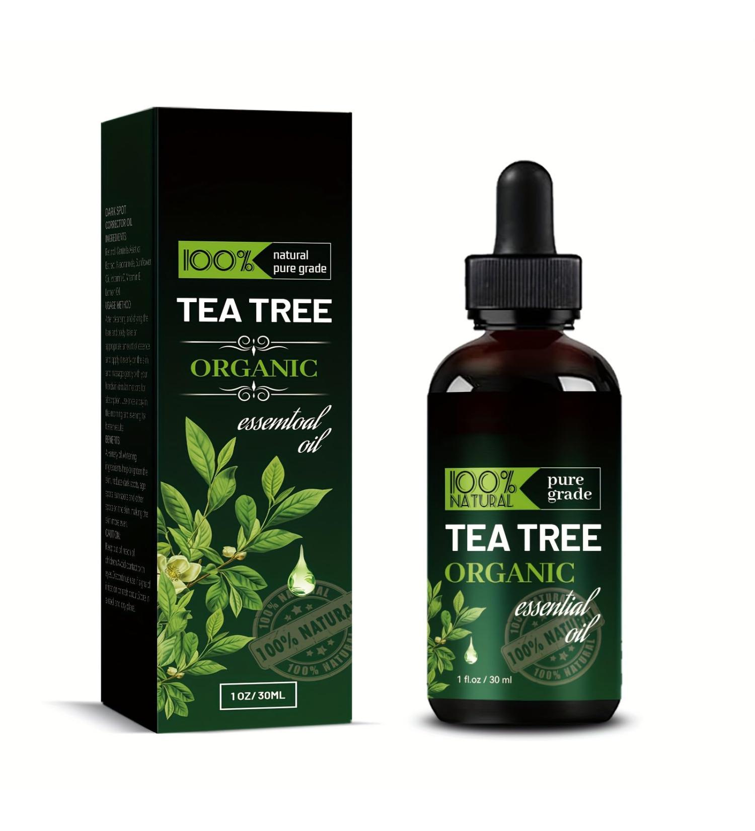 Pure Organic Tea Tree Oil - Moisturizing Essential Oil for Skin & Hair | 1.0oz - Smooths Wrinkles & Soothes Chapped Skin - Buy Online on GoSupps.com