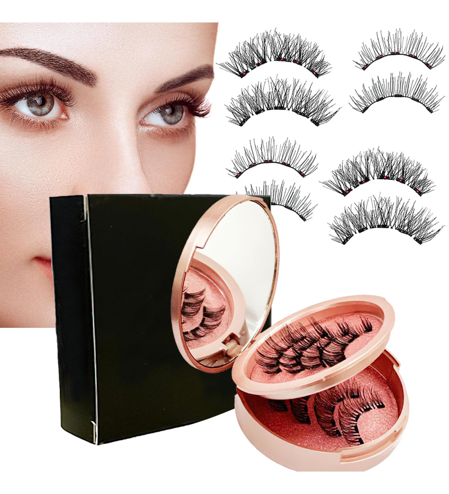 Shop 3D Magnetic Eyelashes Kit - No Glue Reusable & Lightweight | Natural Look Extensions with Applicator Tweezers - Buy Online on GoSupps.com