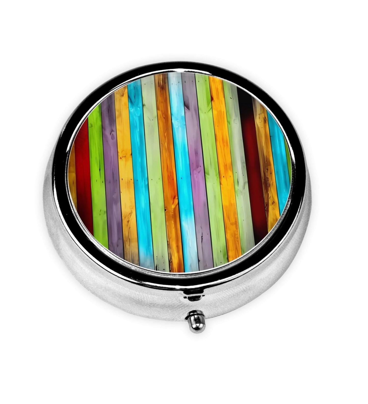 Colorful Wooden Mini Pill Box - Travel-Friendly Organizer for Purse & Pocket - Compact & Convenient Storage - Buy Online on GoSupps.com