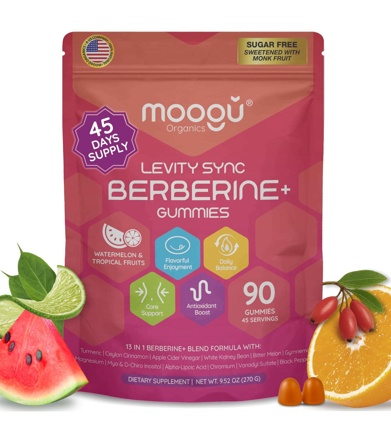 Berberine Mega Formula Gummies (45 days) Turmeric Ceylon Cinnamon Alpha-Lipoic Acid Gymnema Sylvestre Apple Cider Vinegar White Kidney Bean Chromium Myo & D-Chiro Inositol (40:1) - Buy Online on GoSupps.com