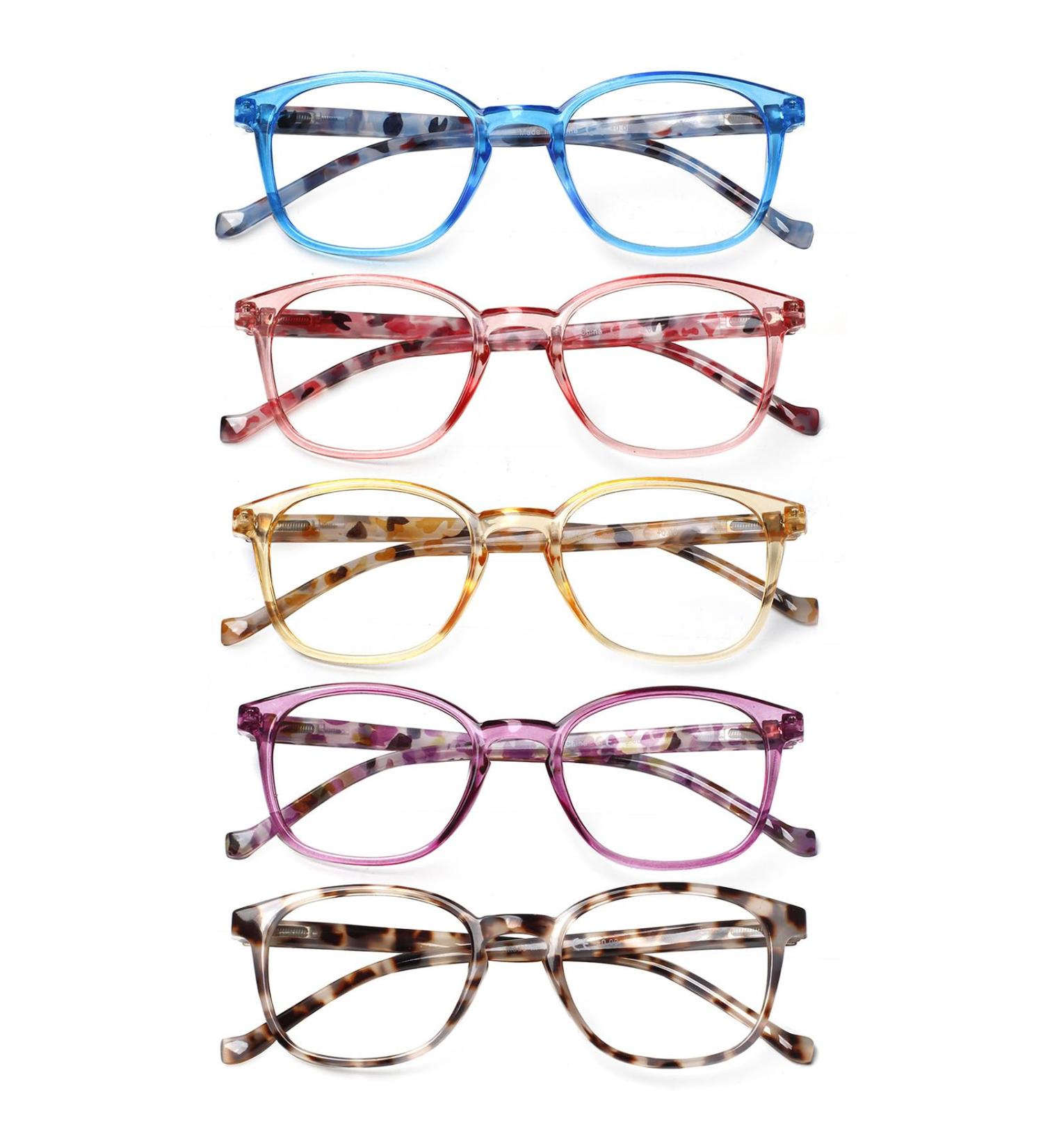 COJWIS 5 Pack Reading Glasses with Blue Light Filter - Anti-Tiredness UV Protection for Men & Women - Stylish & Comfortable Sibrinium Frame - Buy Online on GoSupps.com
