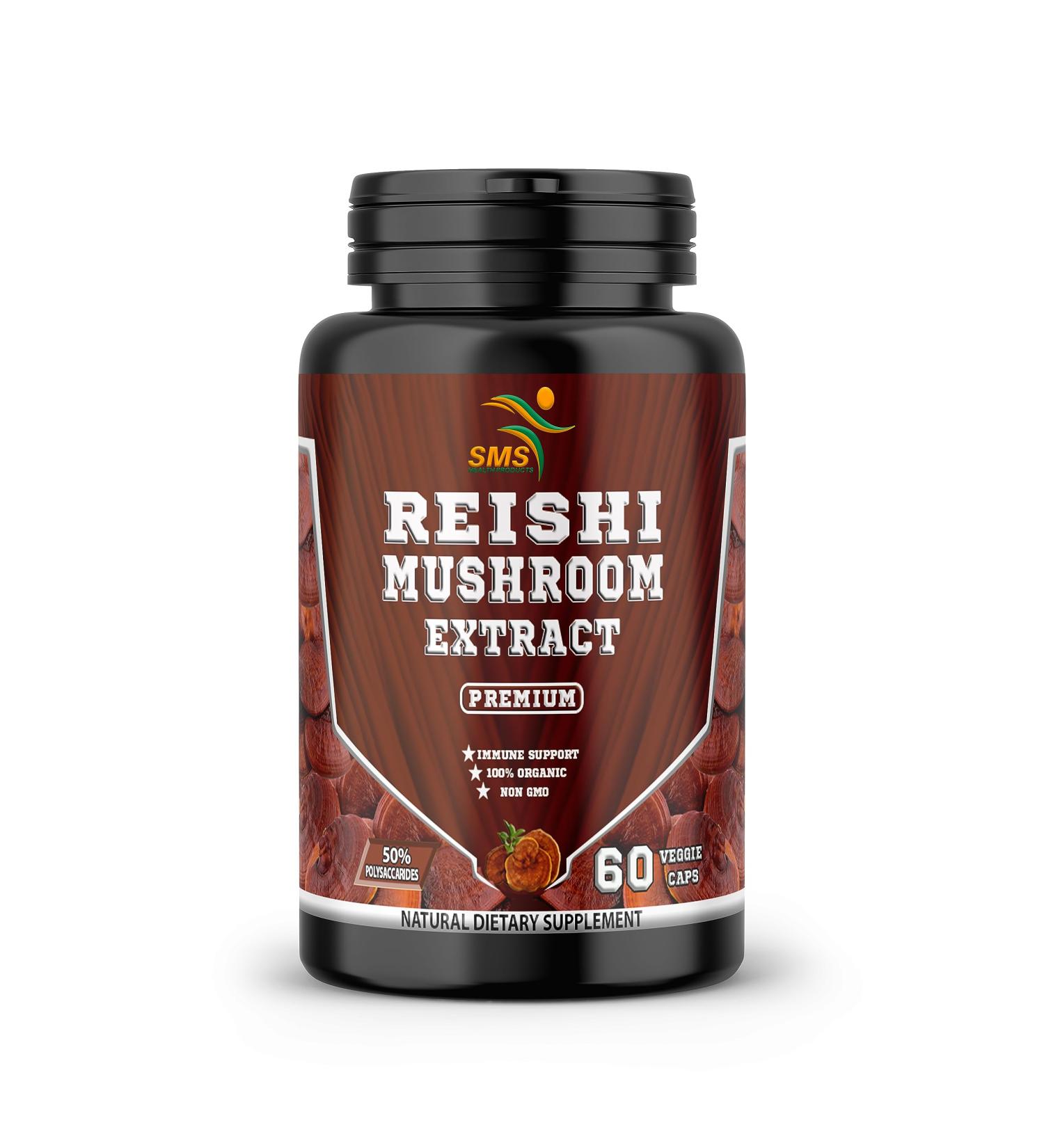 Potent Pure 15:1 Ganoderma Lucidum Extract Reishi Mushroom 1 000mg Daily (Vegan Non-GMO Gluten Free) for Immune Support - 60 Veggie Capsules - Buy Online on GoSupps.com