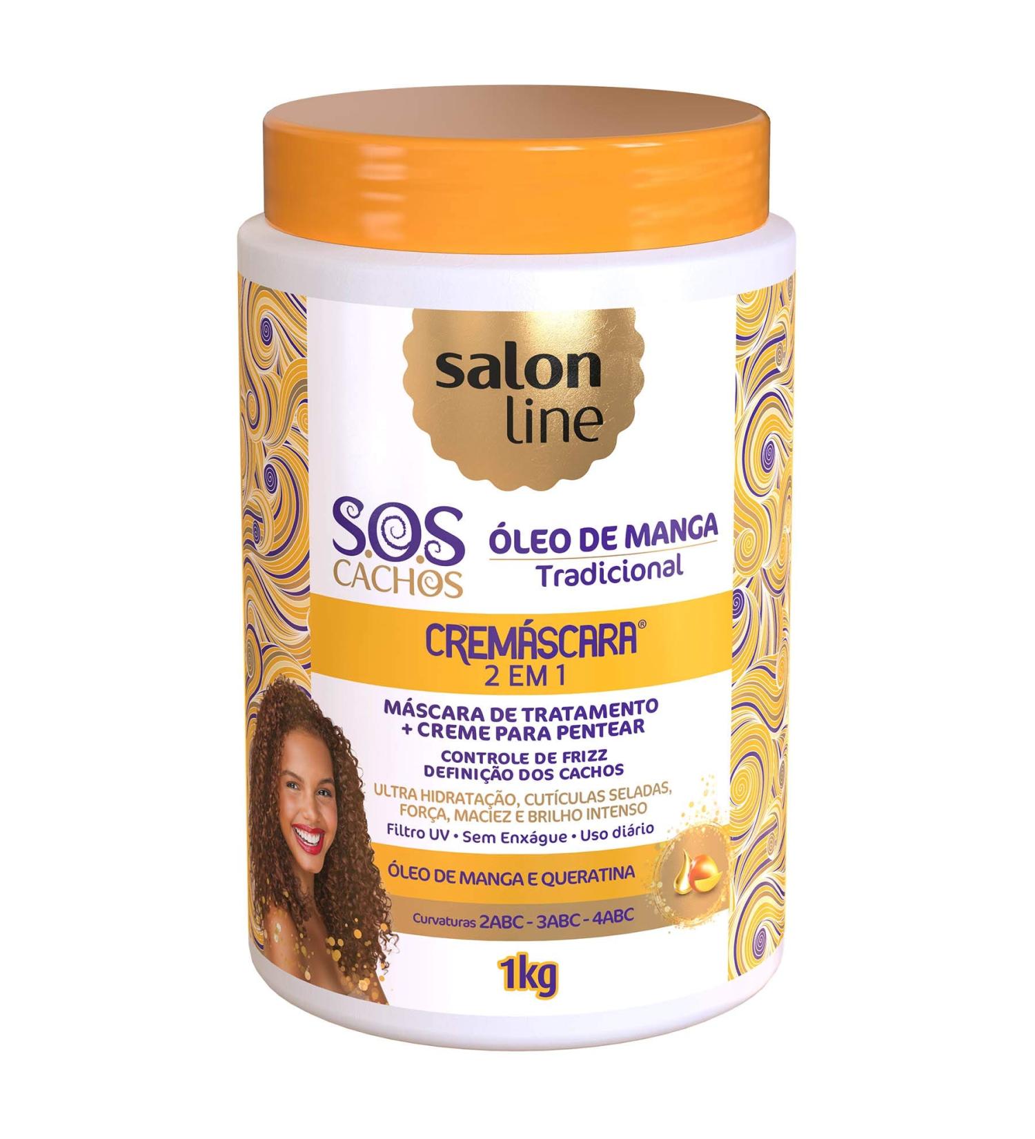 Salon Line SOS Curls 2 in 1 Mango Oil Cream Hair Mask 1000g - Treatment Collection - Buy Online on GoSupps.com
