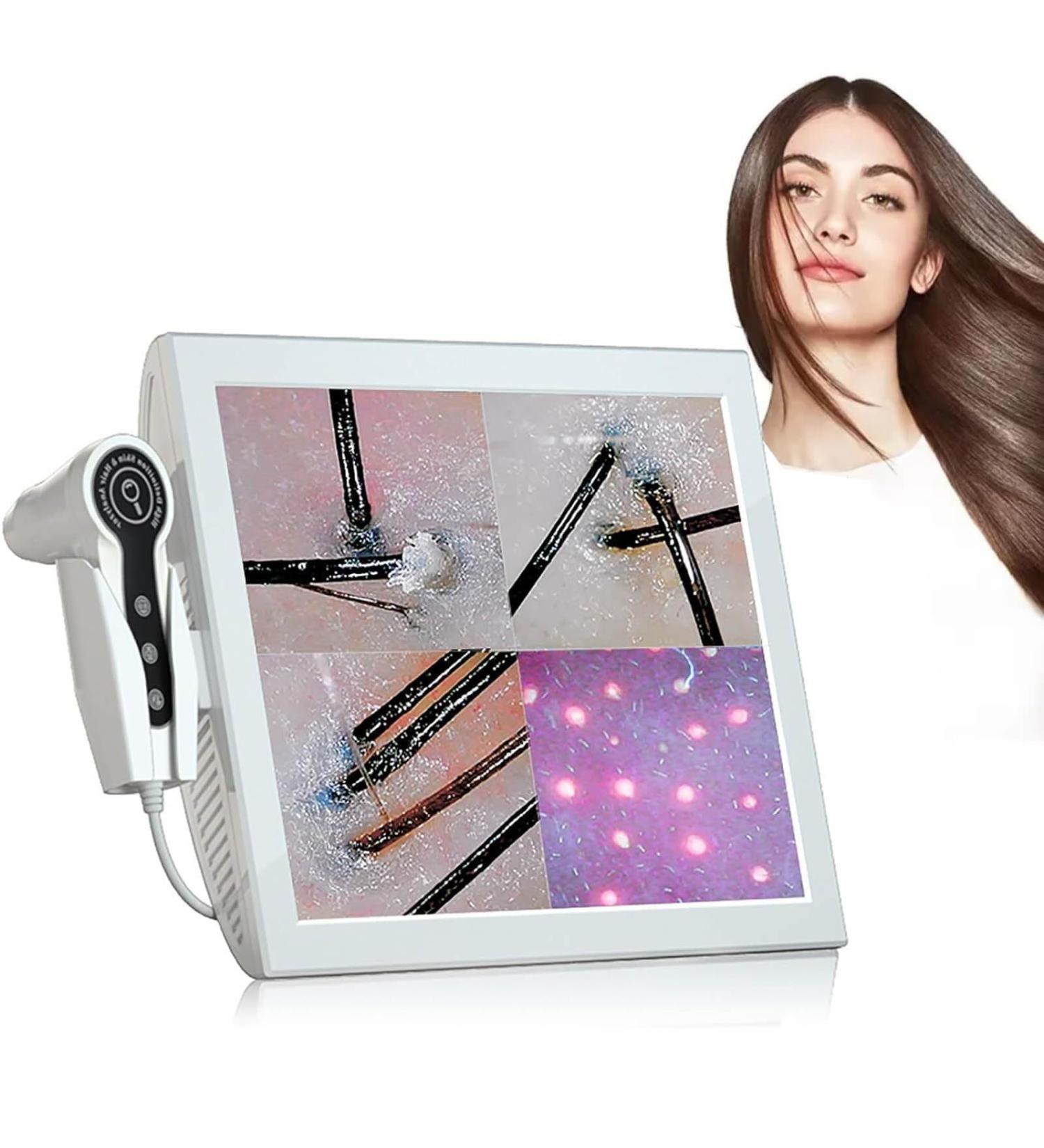 Analyseur de peau et de cheveux d tecteur de cuir chevelu avec cran de 4 zones testeur d'huile et d'humidit du follicule pileux objectif 50 /200 Blanc - Buy Online on GoSupps.com