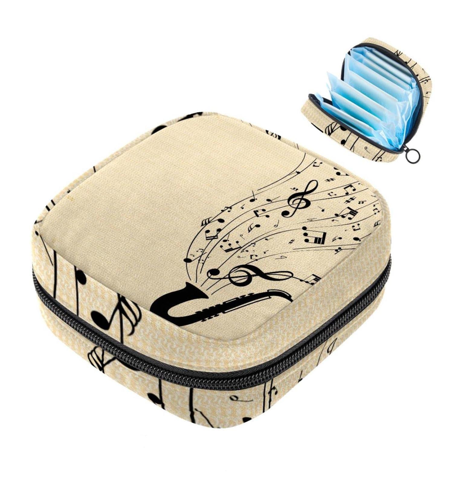 Buy Women's Music Note Binding-Up Bags | Stylish Tampon Storage with Zip Pockets - Multi06 - Buy Online on GoSupps.com