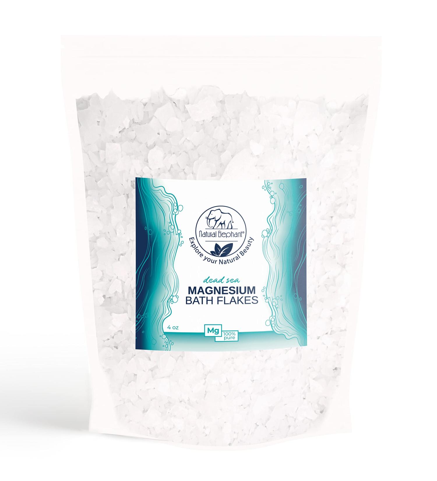 Natural Elephant Dead Sea Magnesium Salt Bath Flakes - 4 oz (113g) Bag - Buy Online on GoSupps.com