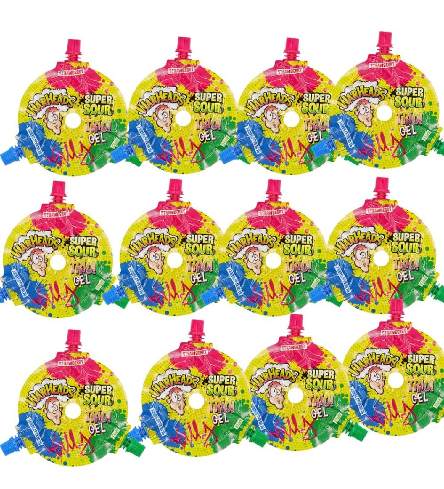 Super Sour Trio Gel Wheel 51g - Sour fruit flavoured gel candy (12 Packs)