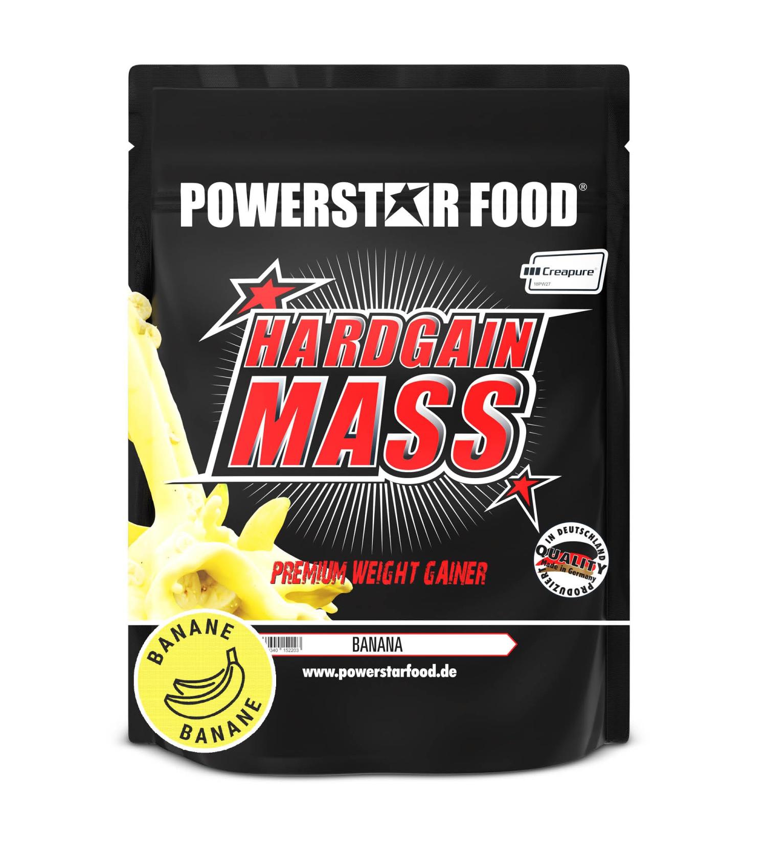 Powerstar Hardgain Mass 1600G | Sugar-Free Weight Gainer with Creatine | Fast Muscle Building | German Quality | Banana Flavor (1.6 kg) - Buy Online on GoSupps.com