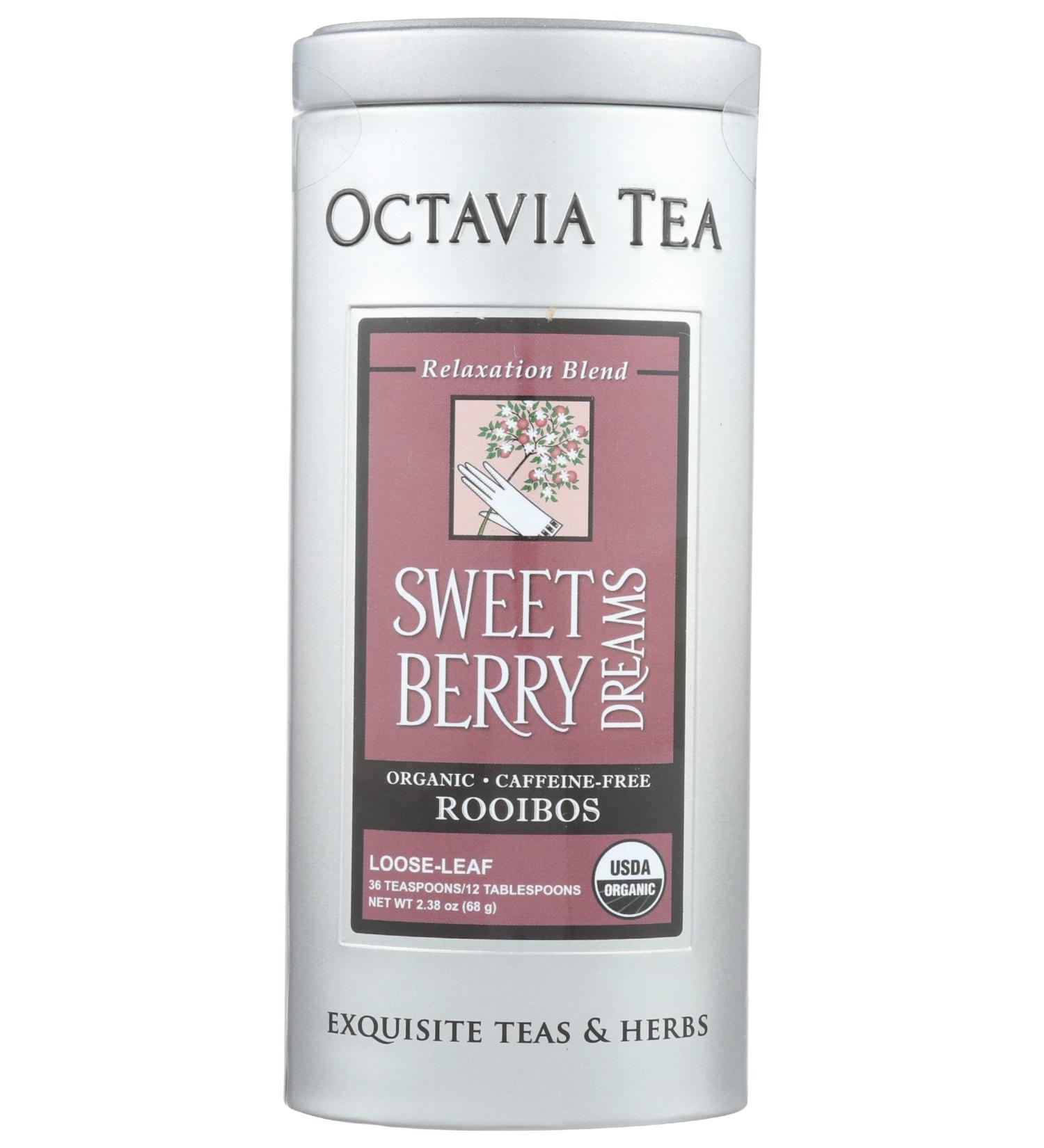 Octavia Tea Sweet Berry Dreams Organic Caffeine-Free Red Rooibos Loose Tea 2.65 Oz Tin - Buy Online on GoSupps.com