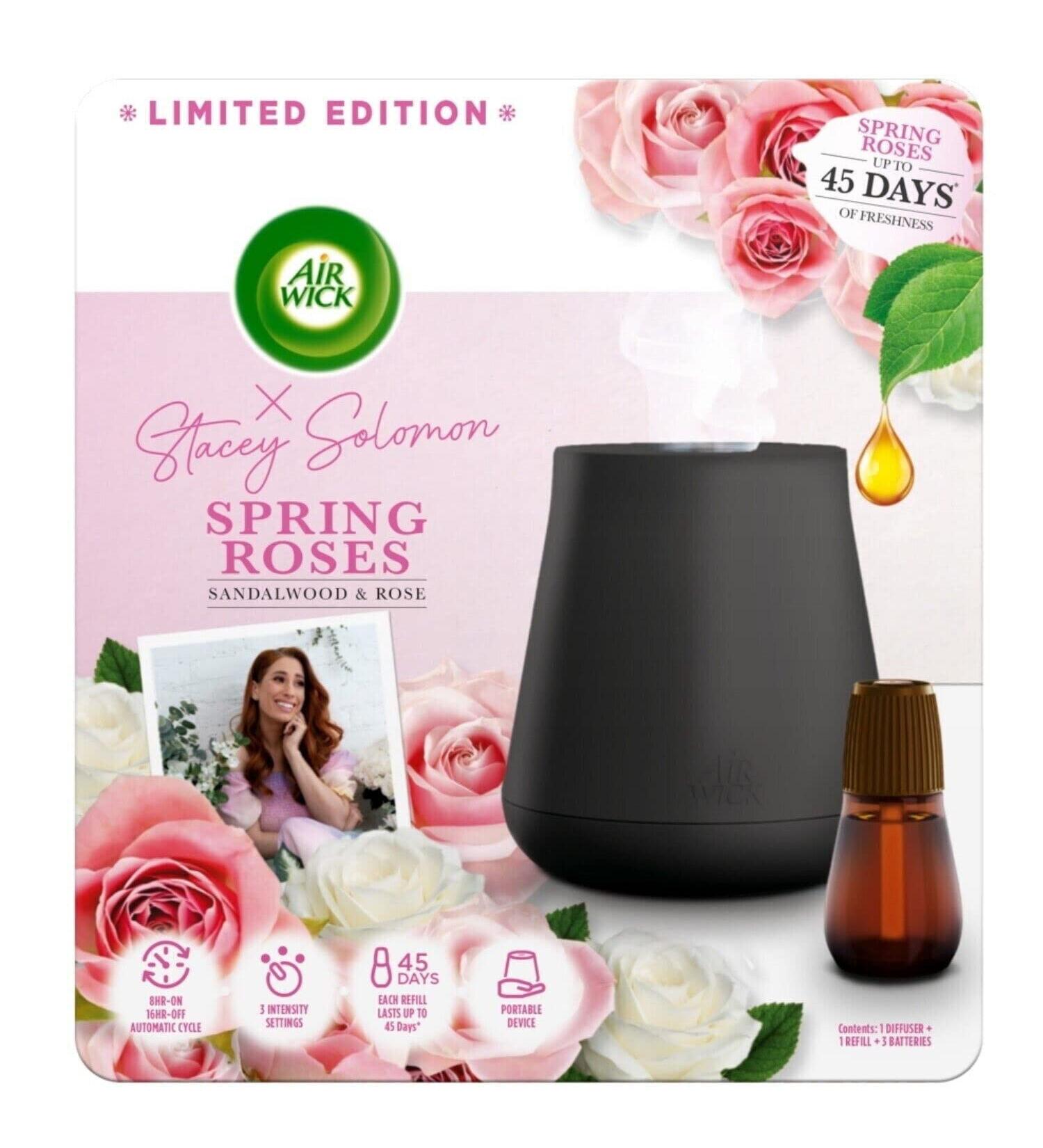 Air Wick| Spring Roses |Automatic Essential Mist Diffuser & Refill | 1 Gadget & 1 Refill