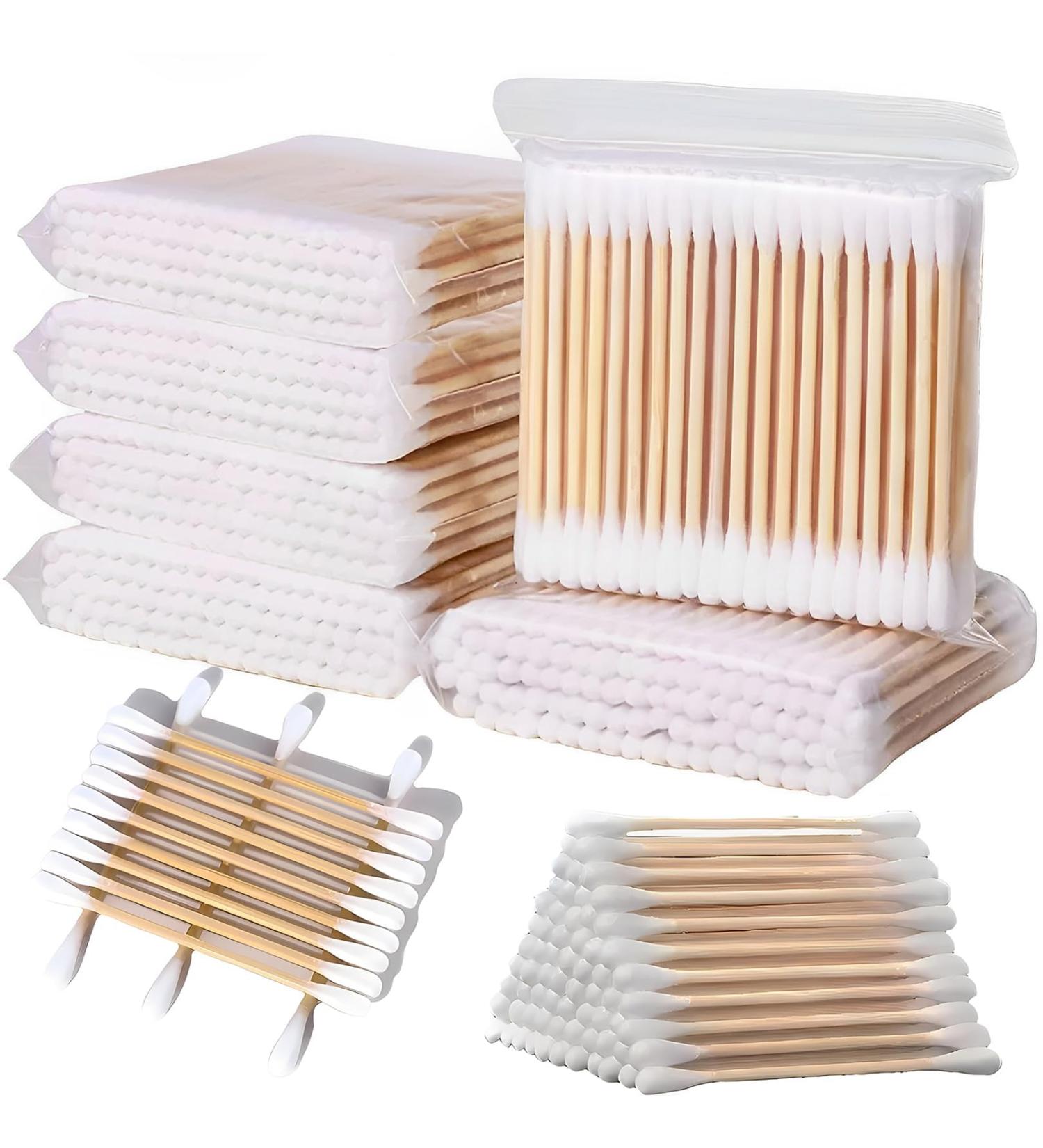 600 Pcs Biodegradable Bamboo Cotton Swabs for Ear & Makeup Cleaning - Buy Online on GoSupps.com