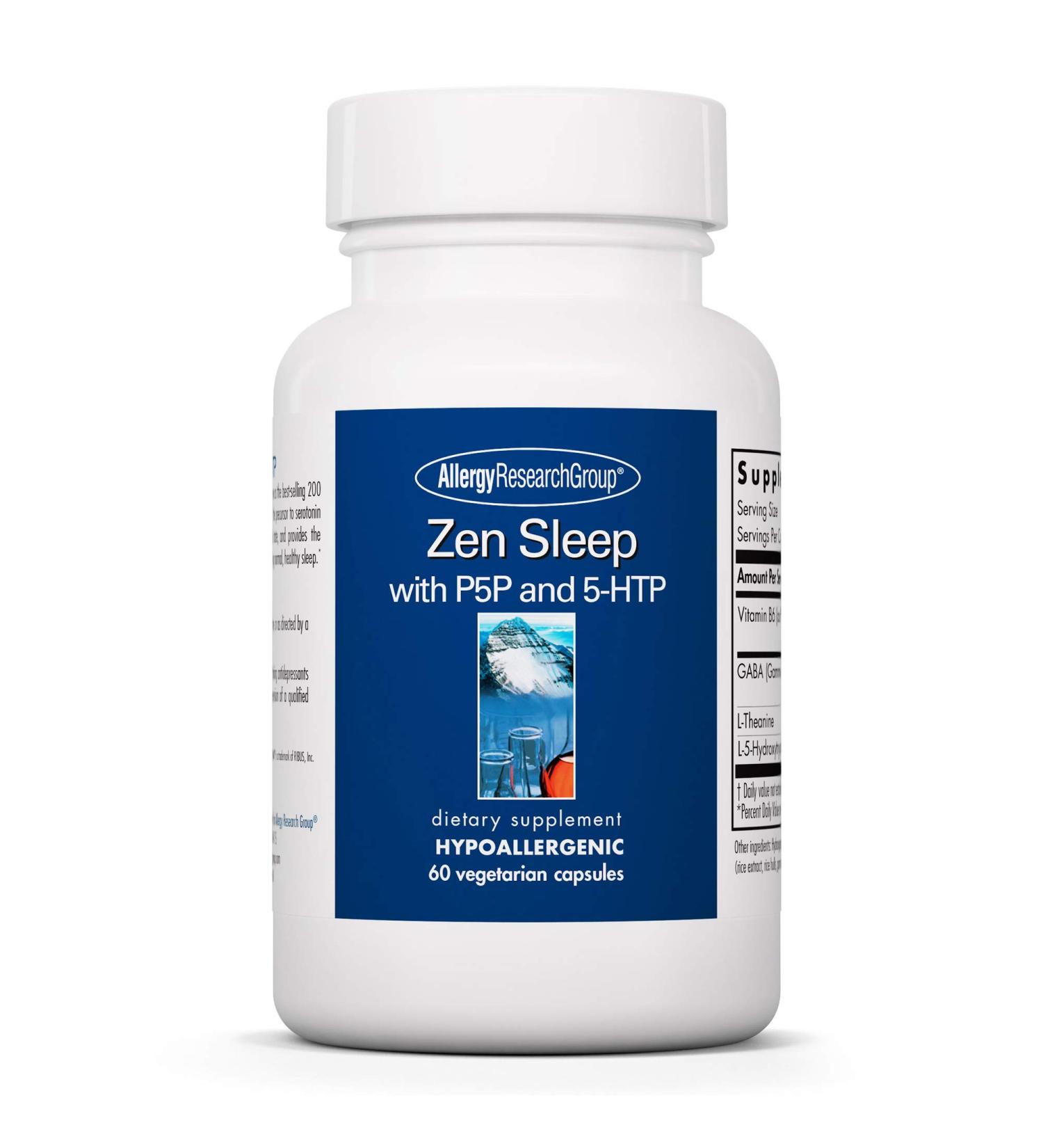 Allergy Research Group Zen Sleep - P5P & 5-HTP - 60 Vegetarian Capsules - Buy Online on GoSupps.com