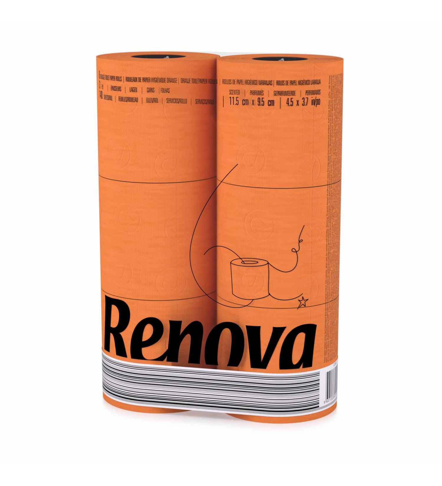 Buy Renova Orange Toilet Paper - 6 Rolls | Soft & Absorbent | International Shipping Available - Buy Online on GoSupps.com