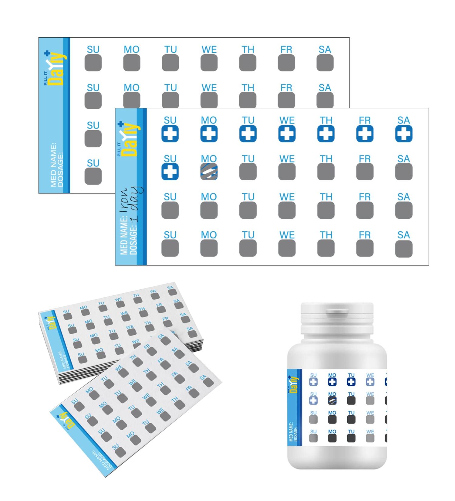 Shop PILL IT Daily Scratch Off Stickers | Pill Reminder & Medication Tracker for Kids Pets & Travel - Buy Online on GoSupps.com