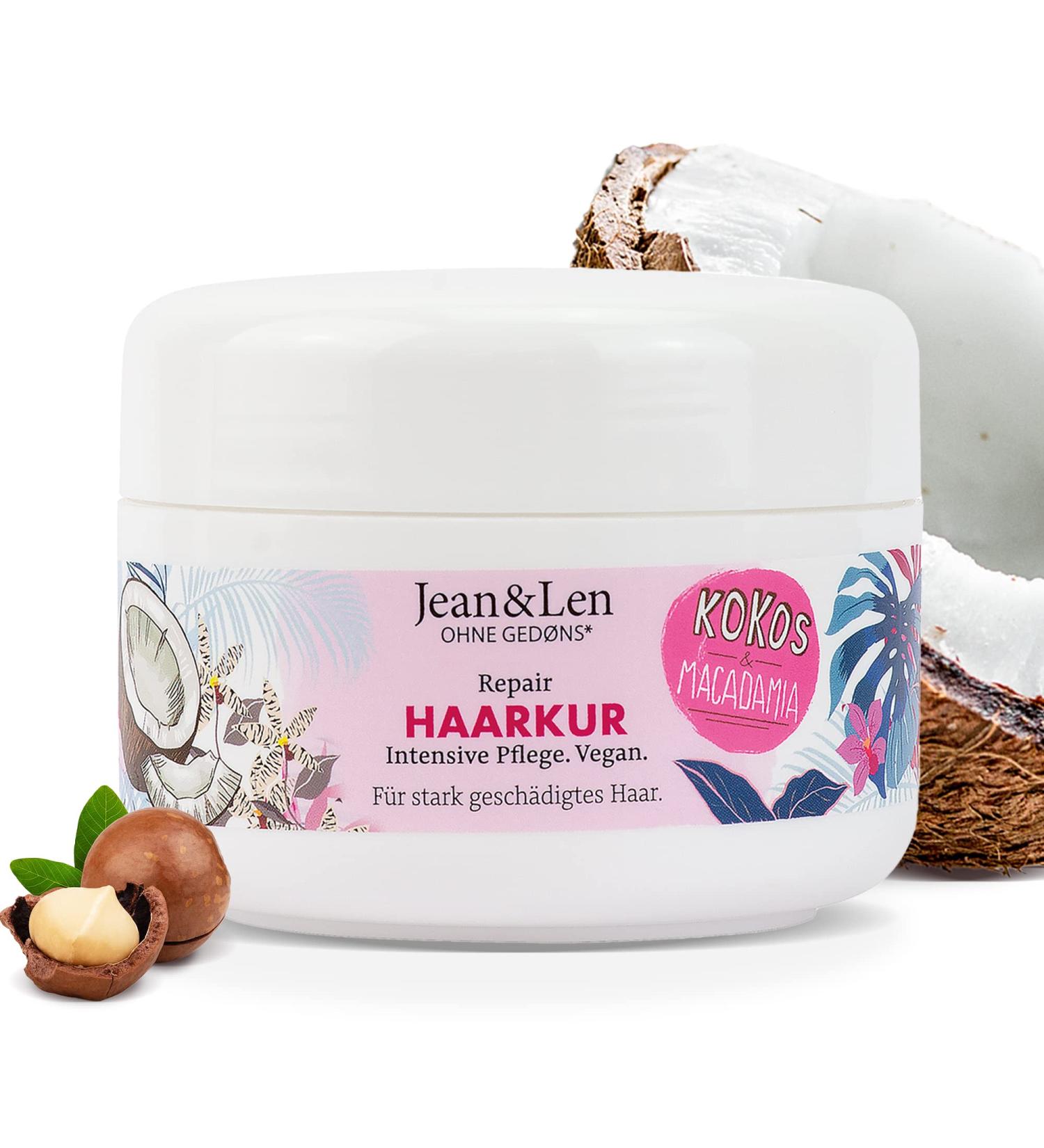 Jean & Len Repair Hair Courage Coconut Oil & Macadamia - Vegan Haircare for Damaged Hair | Paraben & Silicone-Free 250ml - Buy Online on GoSupps.com