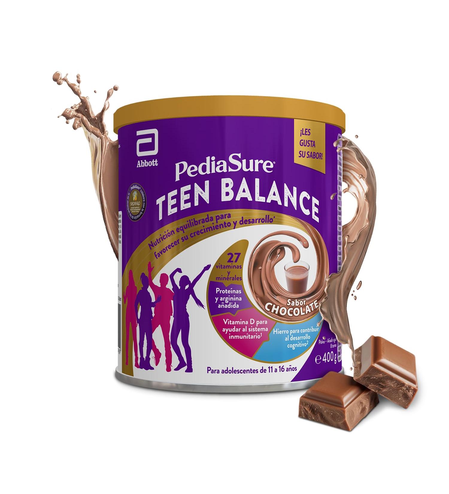  PediaSure PediaSure Teen Balance - With Magnesium Iron & Vitamin D - Adolescent Food Supplement Vitamins Proteins Minerals - Chocolate Flavour - 400g - Buy Online on GoSupps.com