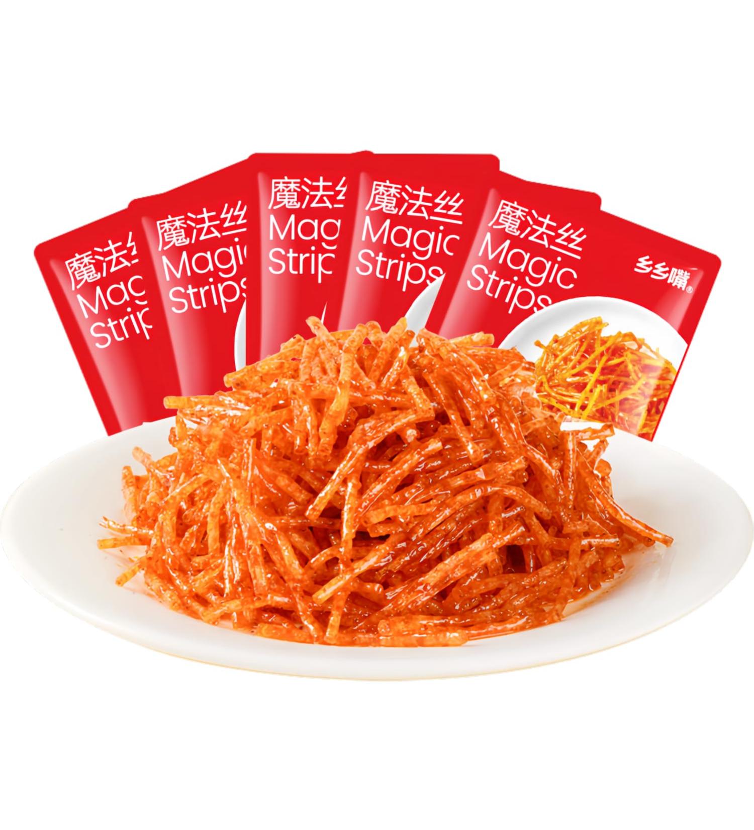 MKSDDF - Chinese Snacks Spicy Strips LatioLatioa Spicy Strips Asian Snacks 20g * 10 packs of spicy Chinese noodles Spicy strips delicious spicy noodles spicy snacks - Buy Online on GoSupps.com
