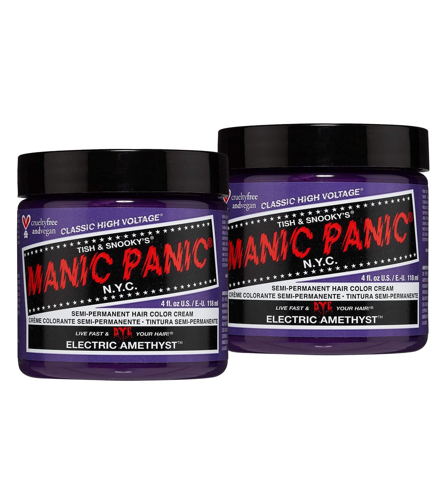Manic Panic Electric Amethyst Hair Dye 2 Pack - Vegan Cruelty-Free Semi Permanent Purple Colour | 118ml Each - Buy Online on GoSupps.com