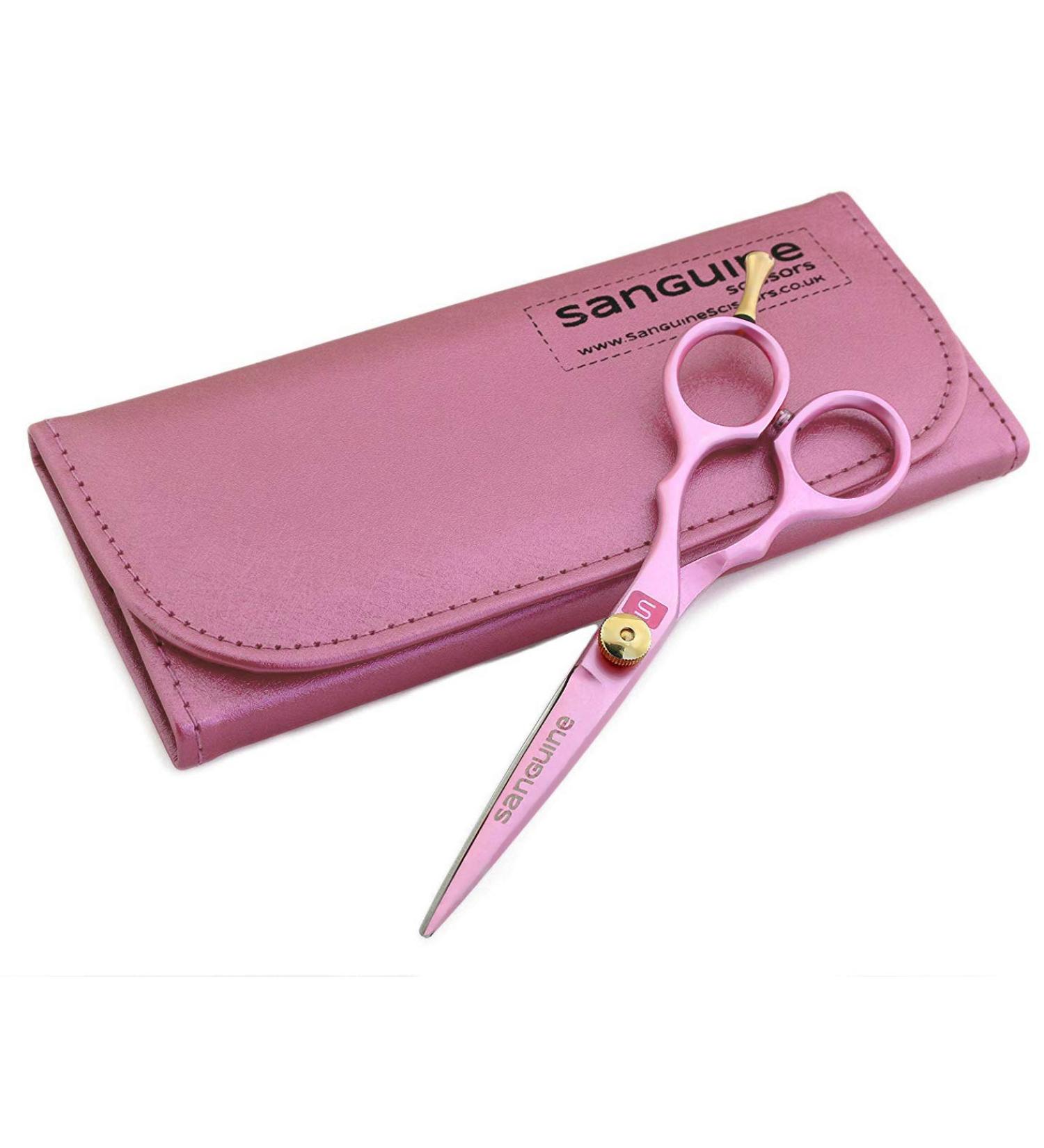 Professional Pink Hair Scissors Hairdressing Scissors for All Hair Cutting 5.5 inch (14 cm) - Pink Presentation Case - Buy Online on GoSupps.com