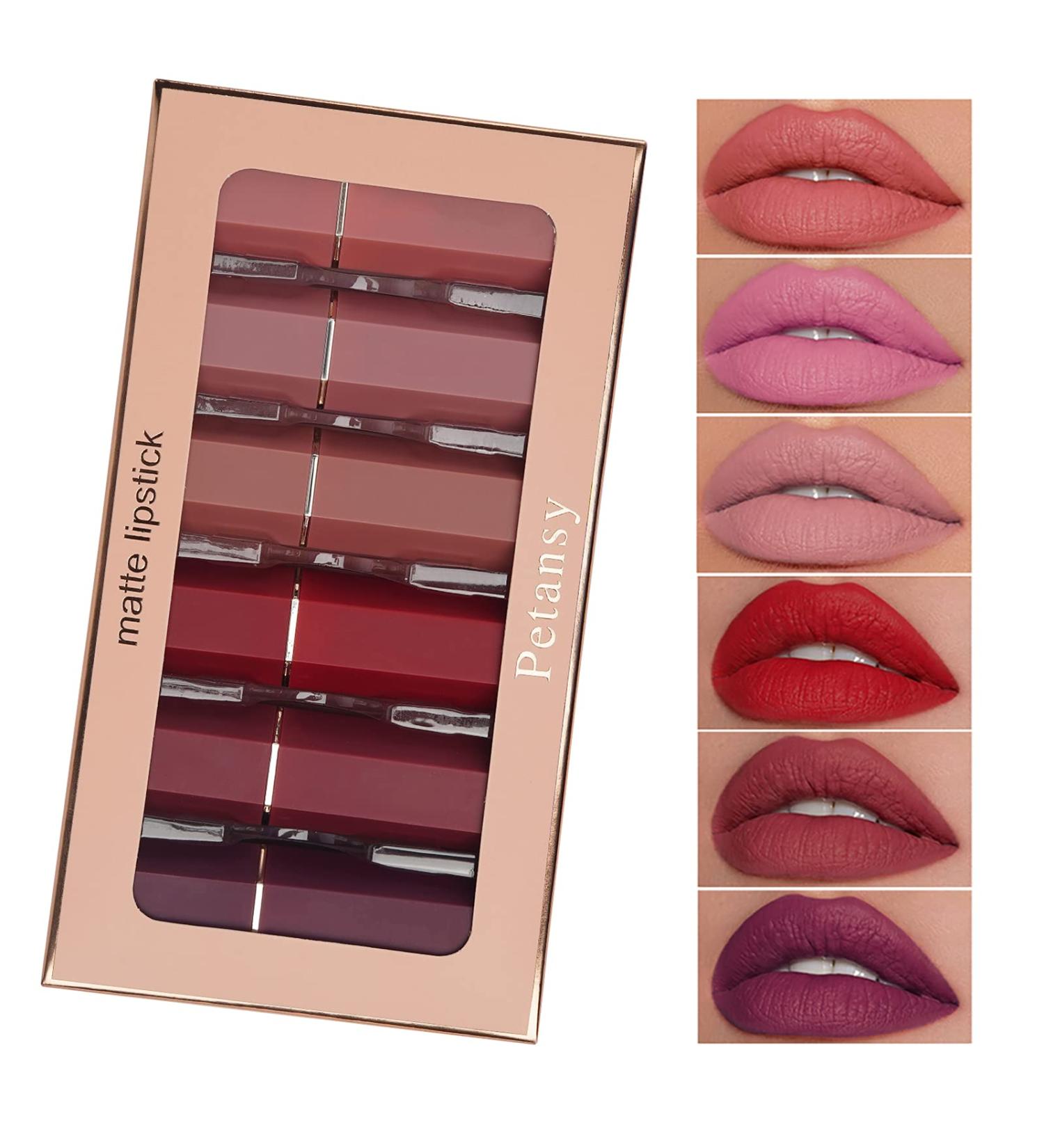 6-Piece Nude Matte Lipstick Set - Long Lasting, Waterproof, Moisturizing Makeup Gift - Buy Online on GoSupps.com
